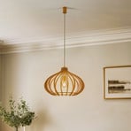 Ika ID pendant light, wooden slat lampshade Ø 51cm