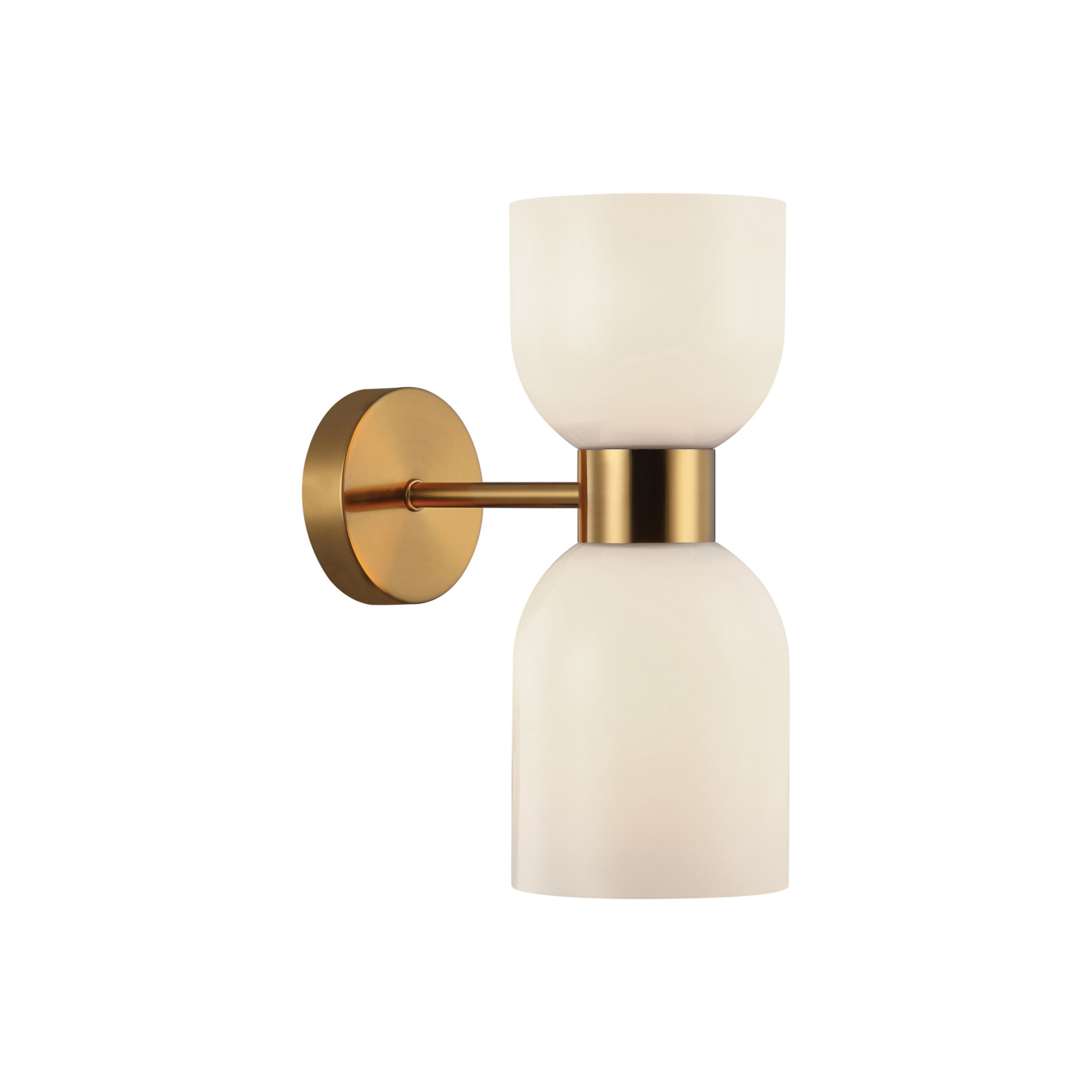 Memory-vegglampe, glass, bronse/hvit, 2-lampe