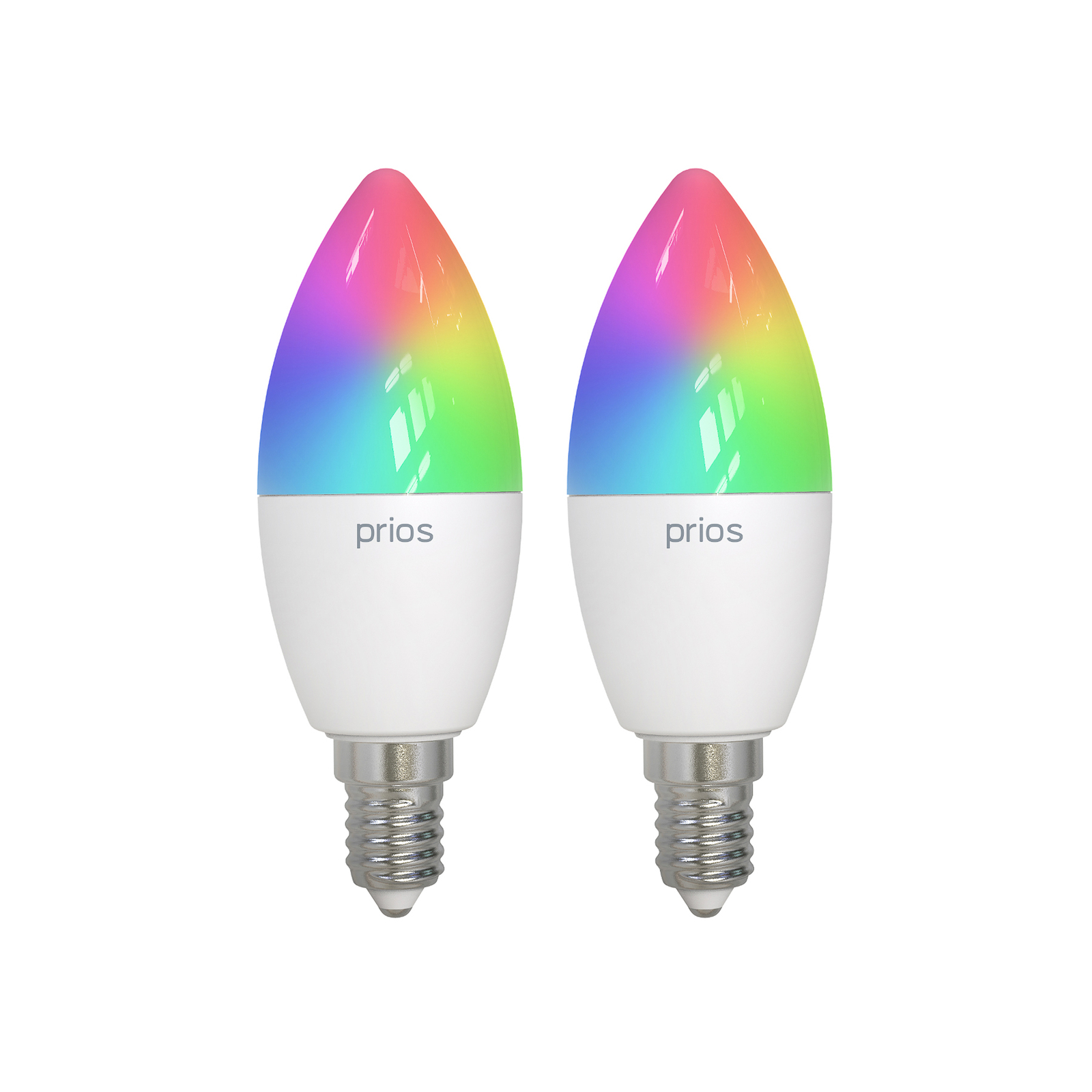 Prios Smart candle LED bulb E14 4,9W RGBW CCT Tuya matt 2er