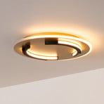 Candeeiro de teto LED Andreas, redondo, Ø 40 cm, dourado mate