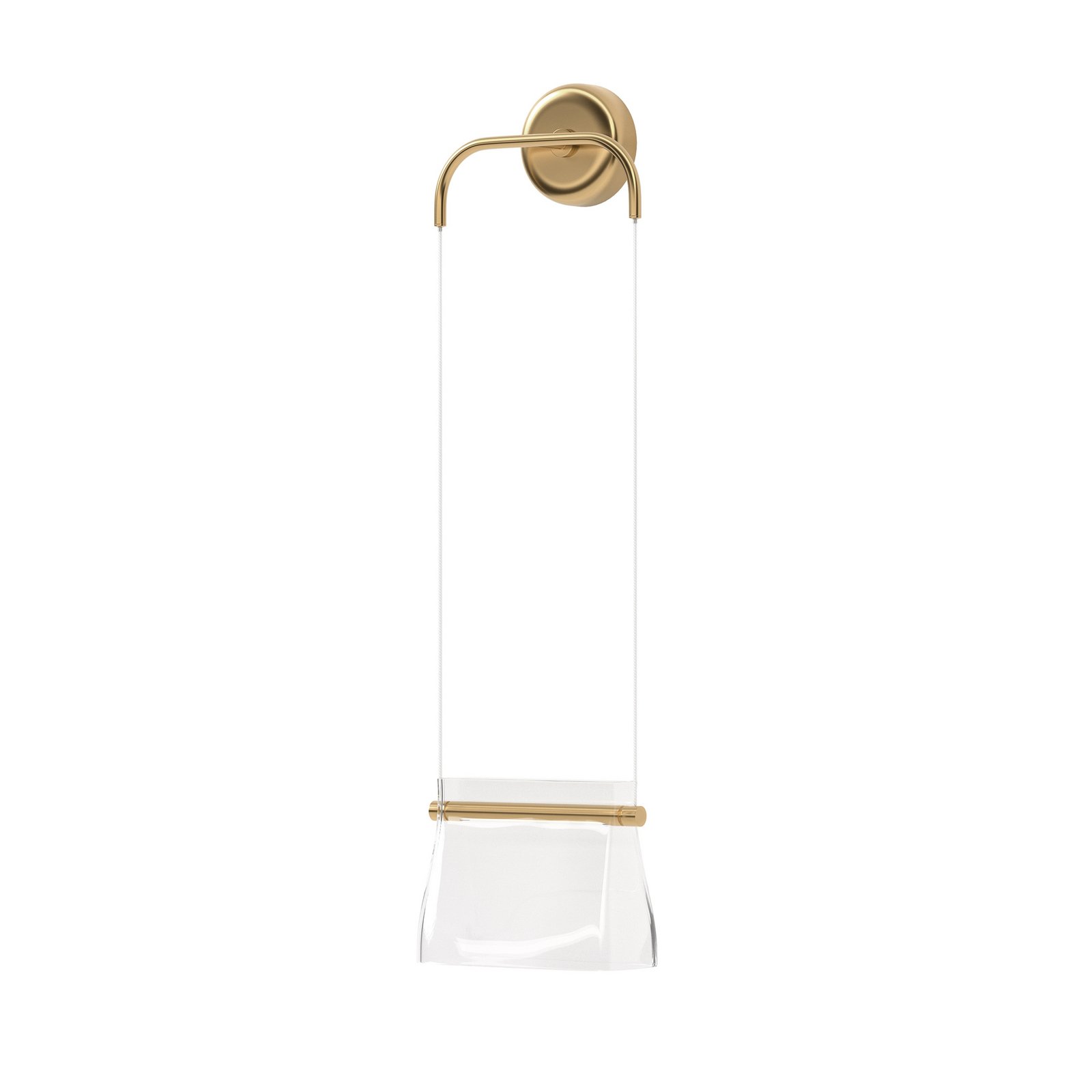 Maytoni LED wall light Cabaret, brass/clear, metal/glass