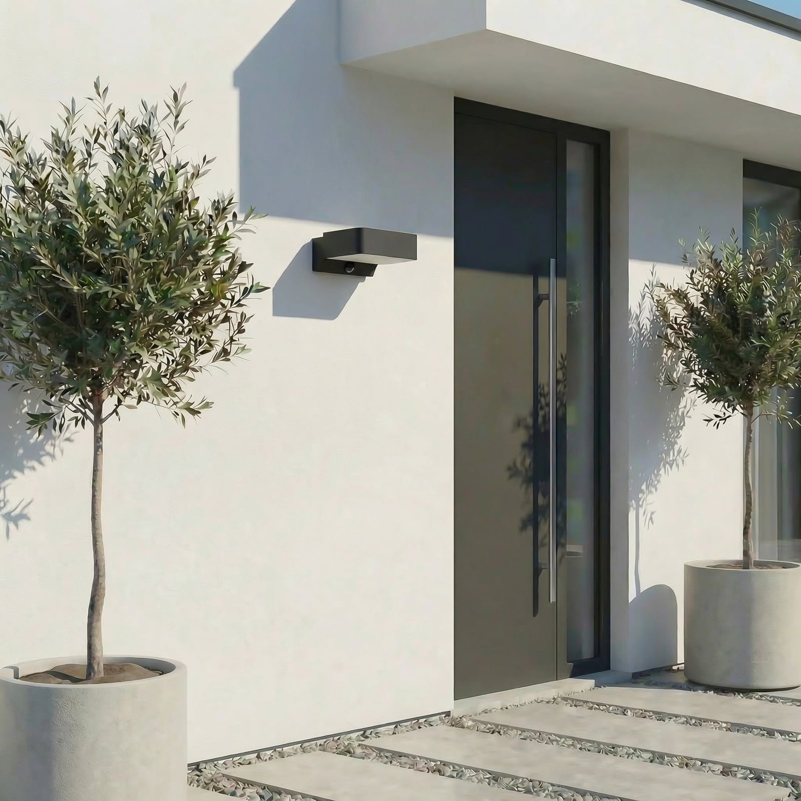 Kinkiet zewnętrzny LED Fando, kolor antracytowy, czujnik ruchu, stopień ochrony