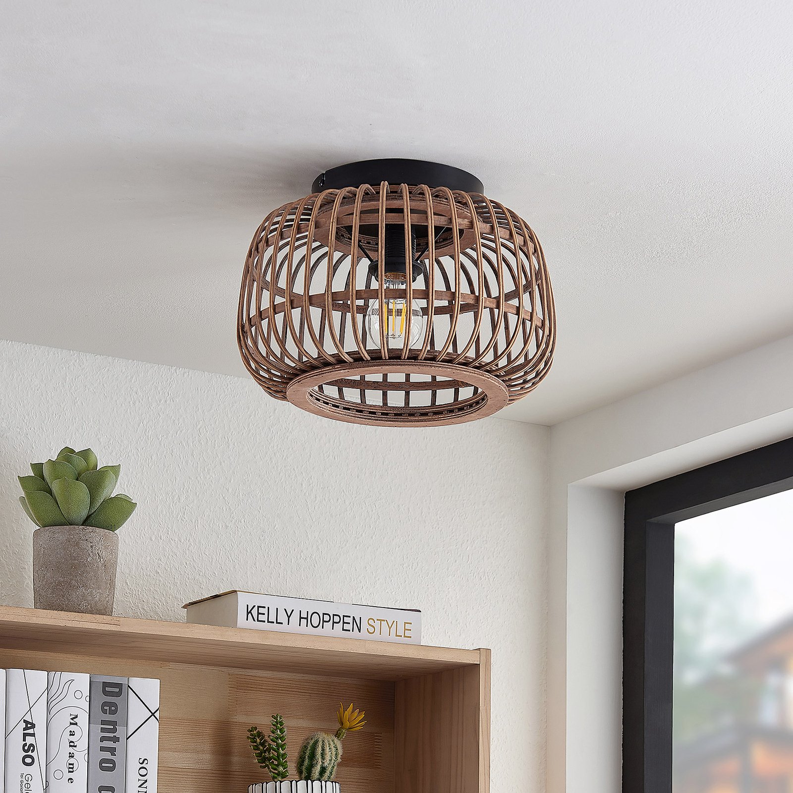 Bominio Ceiling Lamp Ø33 Wood - Lindby
