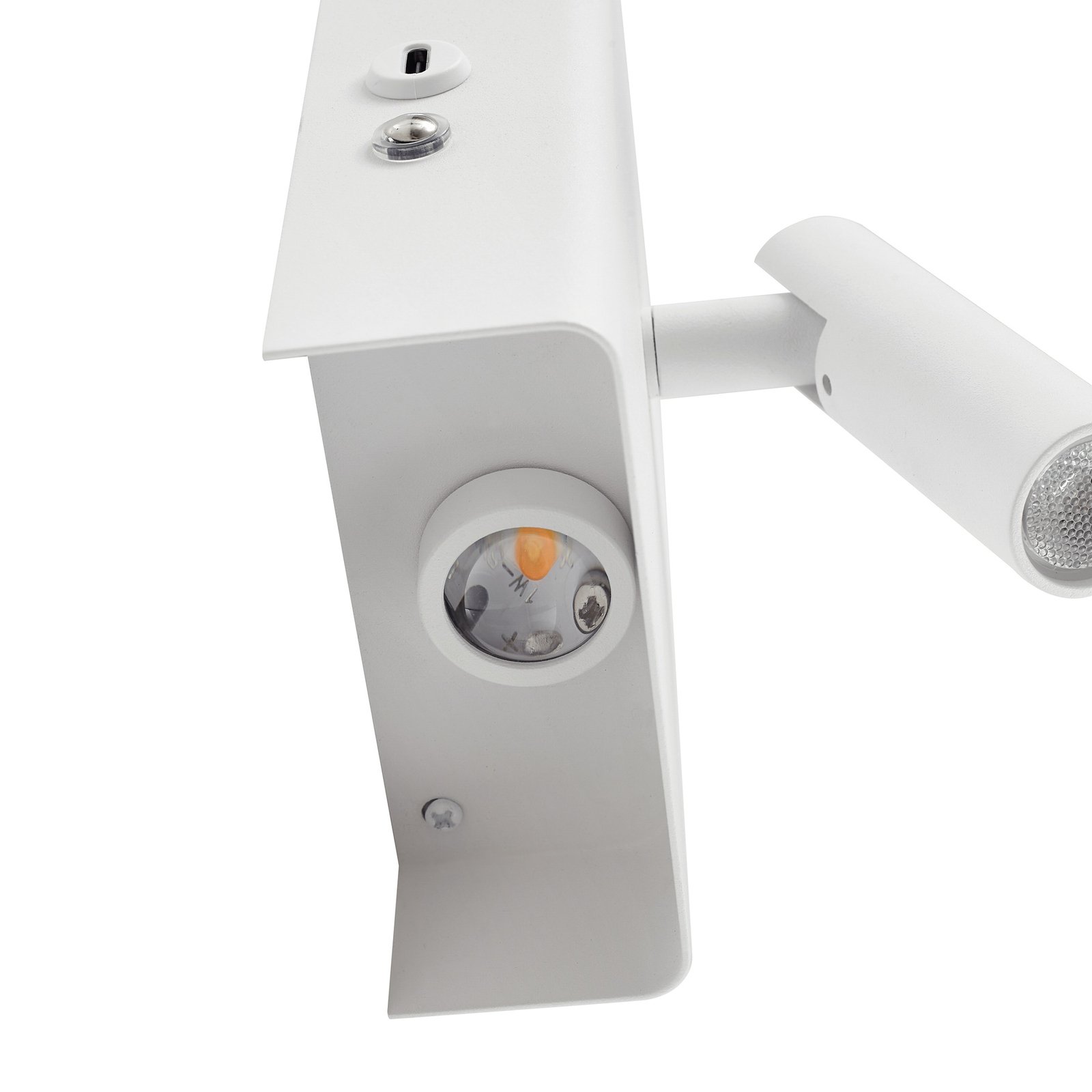 Lindby LED wandlamp Agit, wit, metaal, met touchdimmer