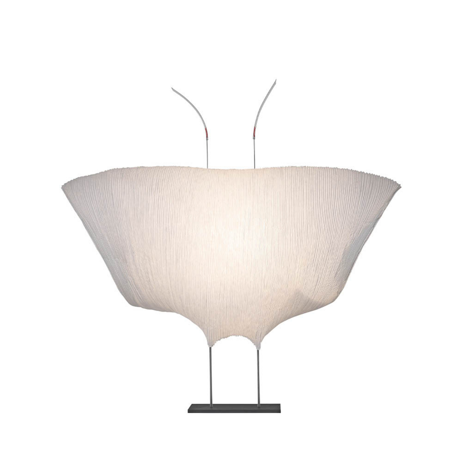 Ingo Maurer LED asztali lámpa Samurai, fehér, papír, dimmelhető