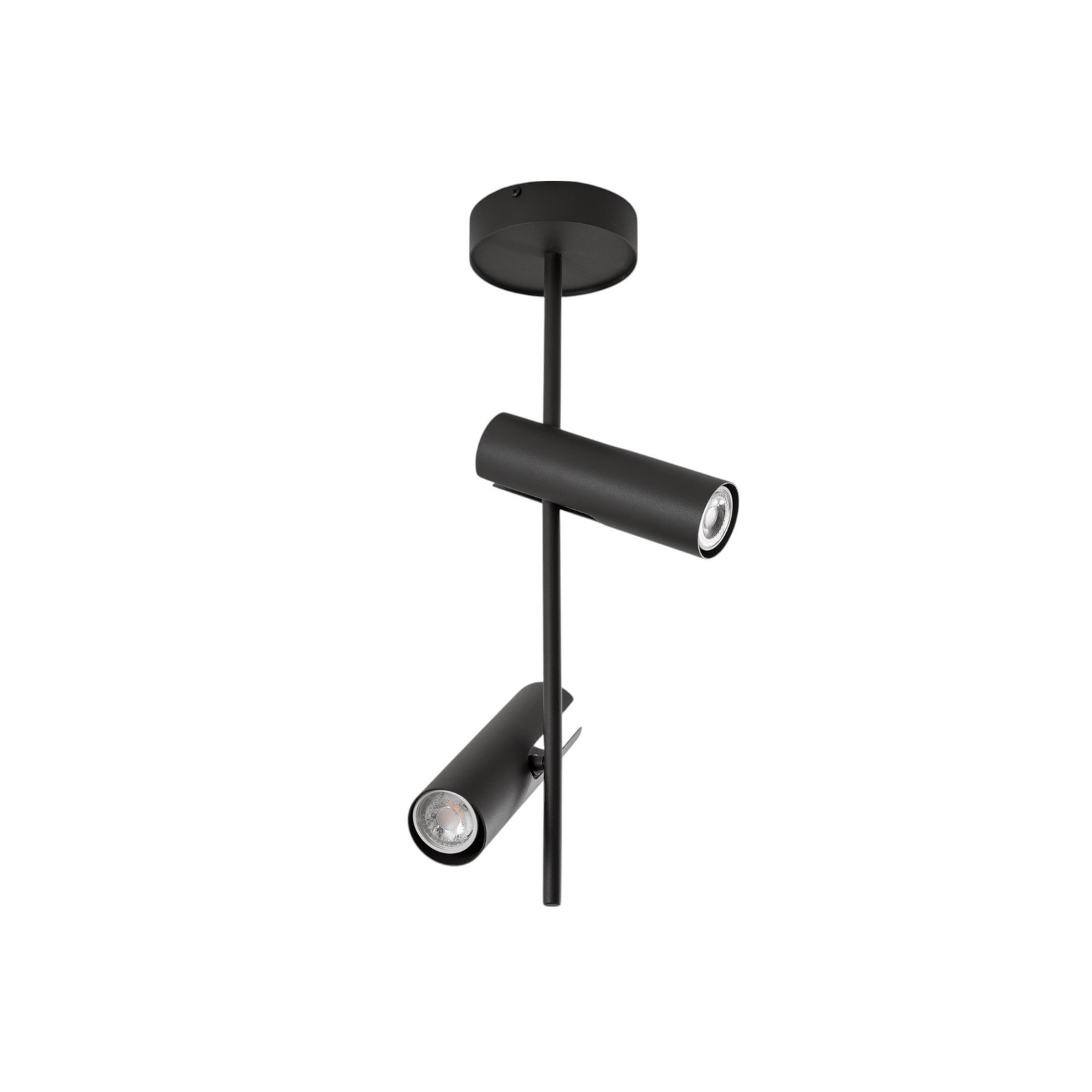 Faretto da soffitto Leda 2, verde oliva, a 2 luci, acciaio, altezza 55 cm