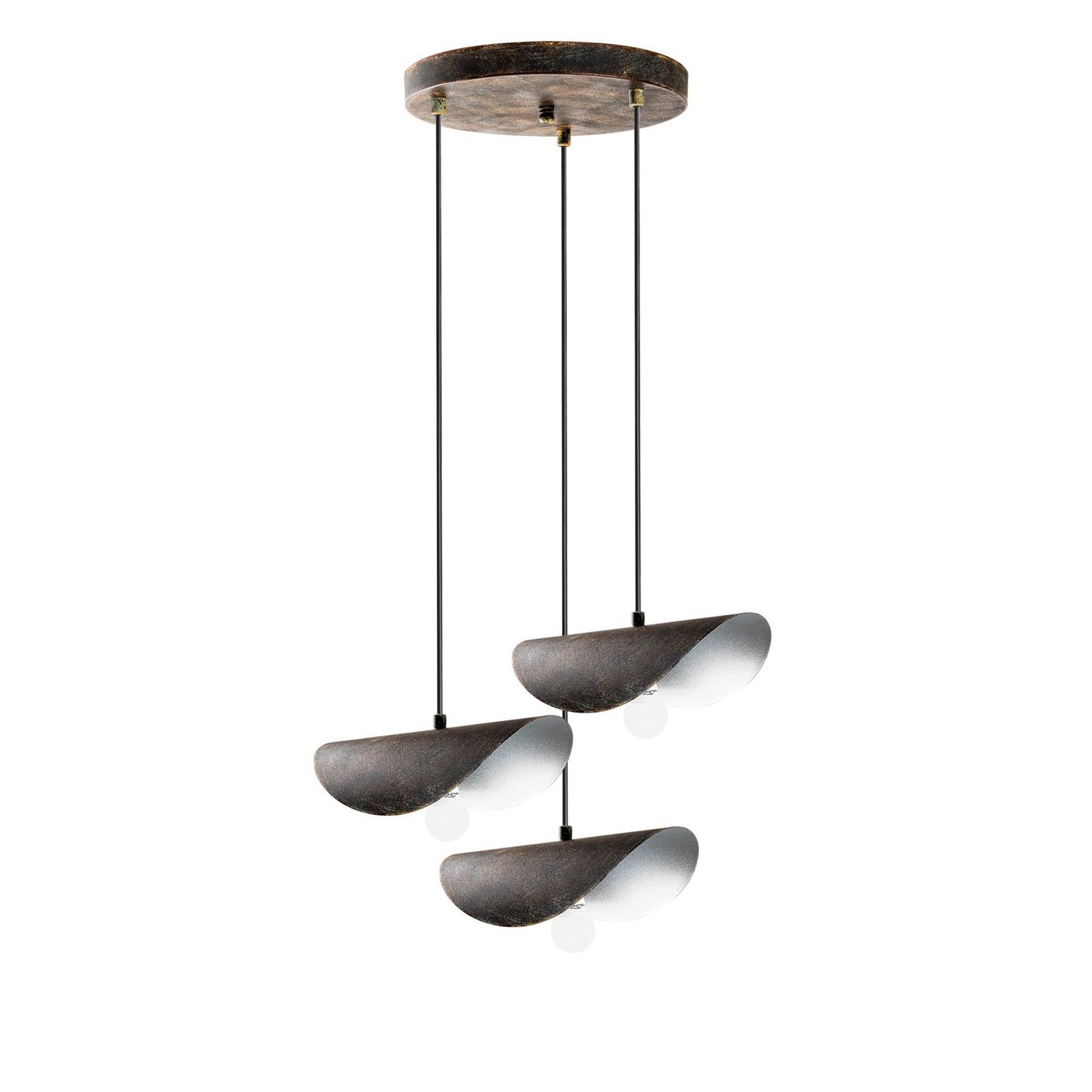 Eger pendant light, 3-bulb, black, metal, Ø 50 cm Eger pendant light, 3-bulb, black, metal, Ø 50 cm