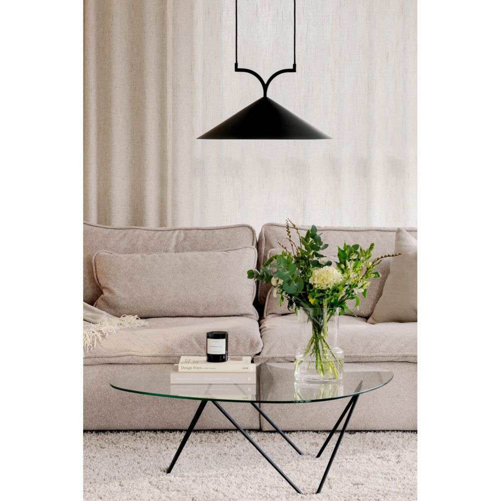 Curve 50 Lustră Pendul Black - Globen Lighting