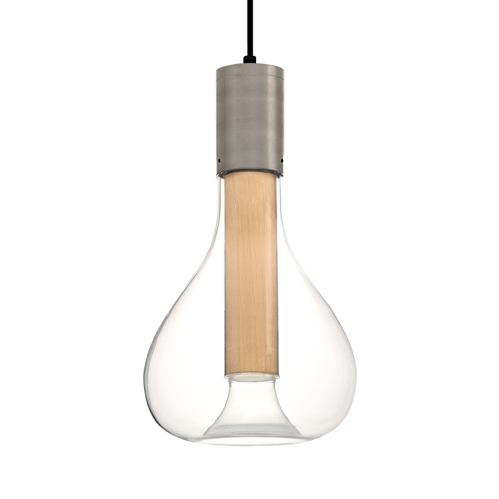 LZF Eris LED-Pendelleuchte Glasschirm, aluminium