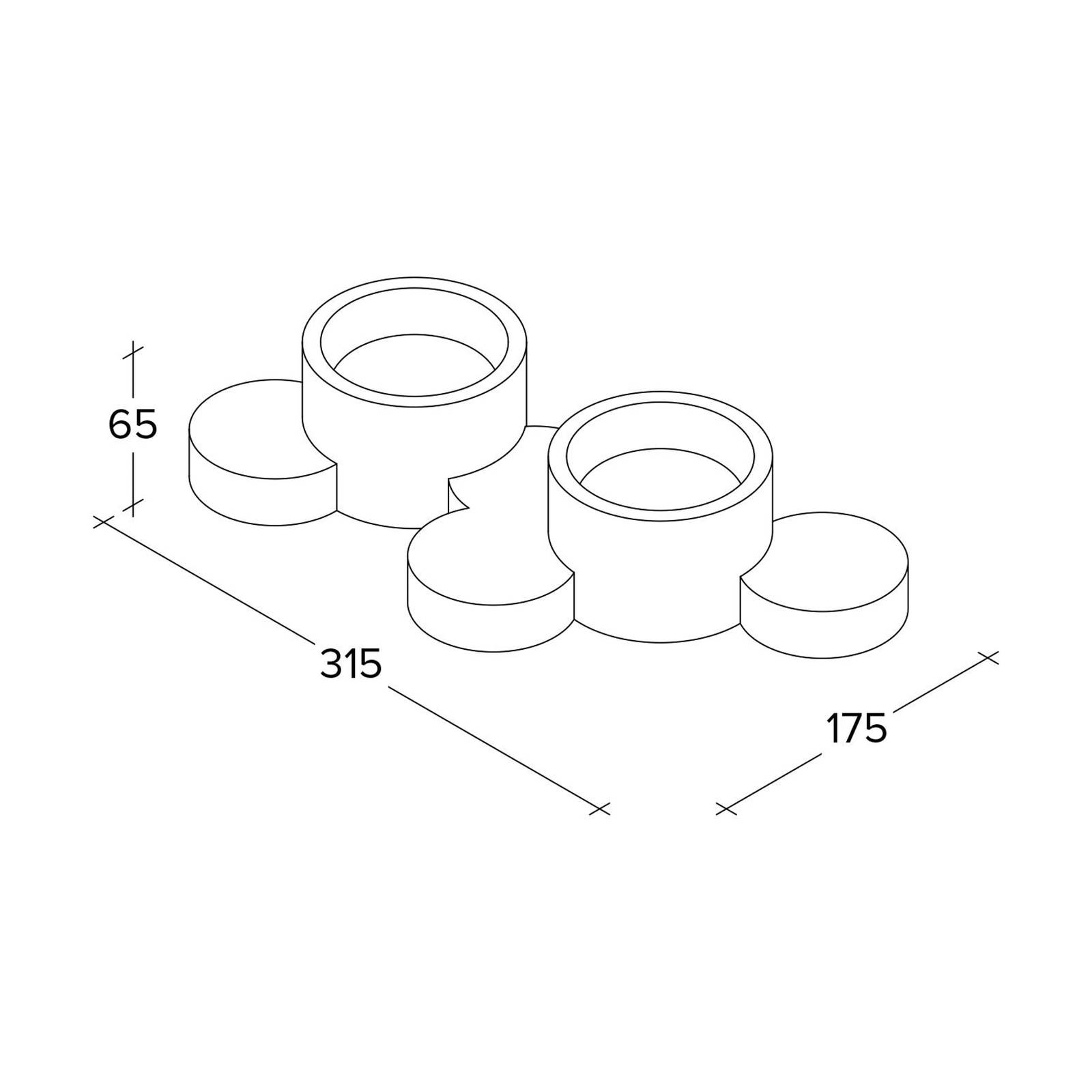 TECNICO by Sforzin Chio taklampa vit gips 2 lampor 31,5 cm lång GX53