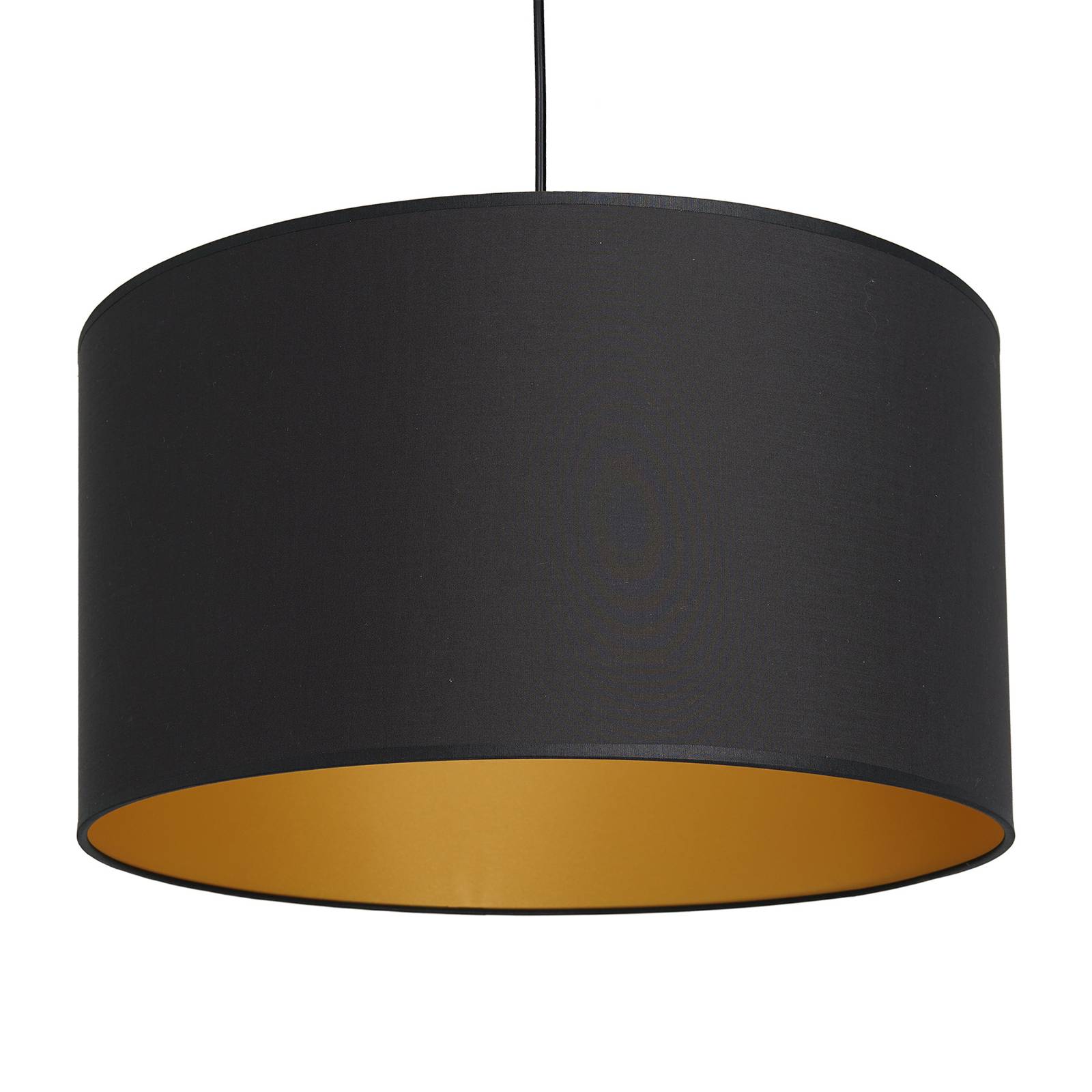 Suspension Soho cylindre 1 lampe 40 cm noire/or