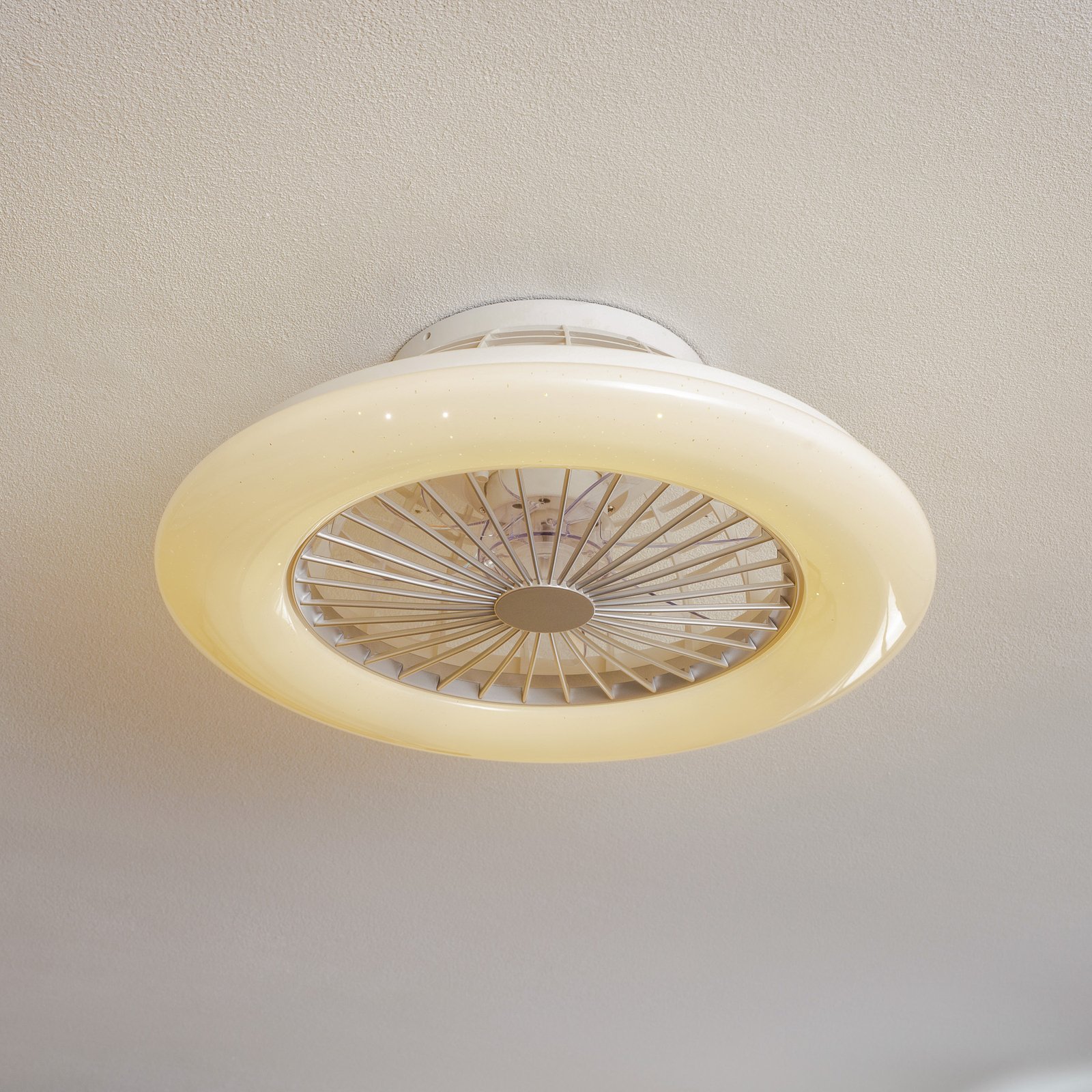 Starluna Vlado LED ceiling fan, white round RGB