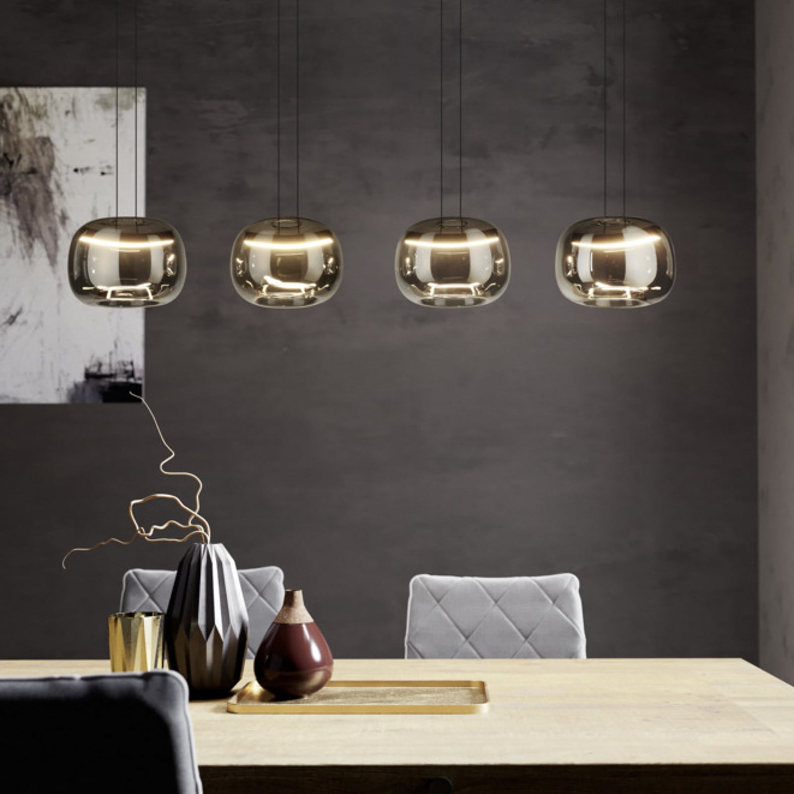 Lámpara colgante LED HORTUNAS de EGLO, longitud 126 cm, 4 luces, negra Lámpara colgante LED HORTUNAS de EGLO, longitud 126 cm, 4 luces, negra