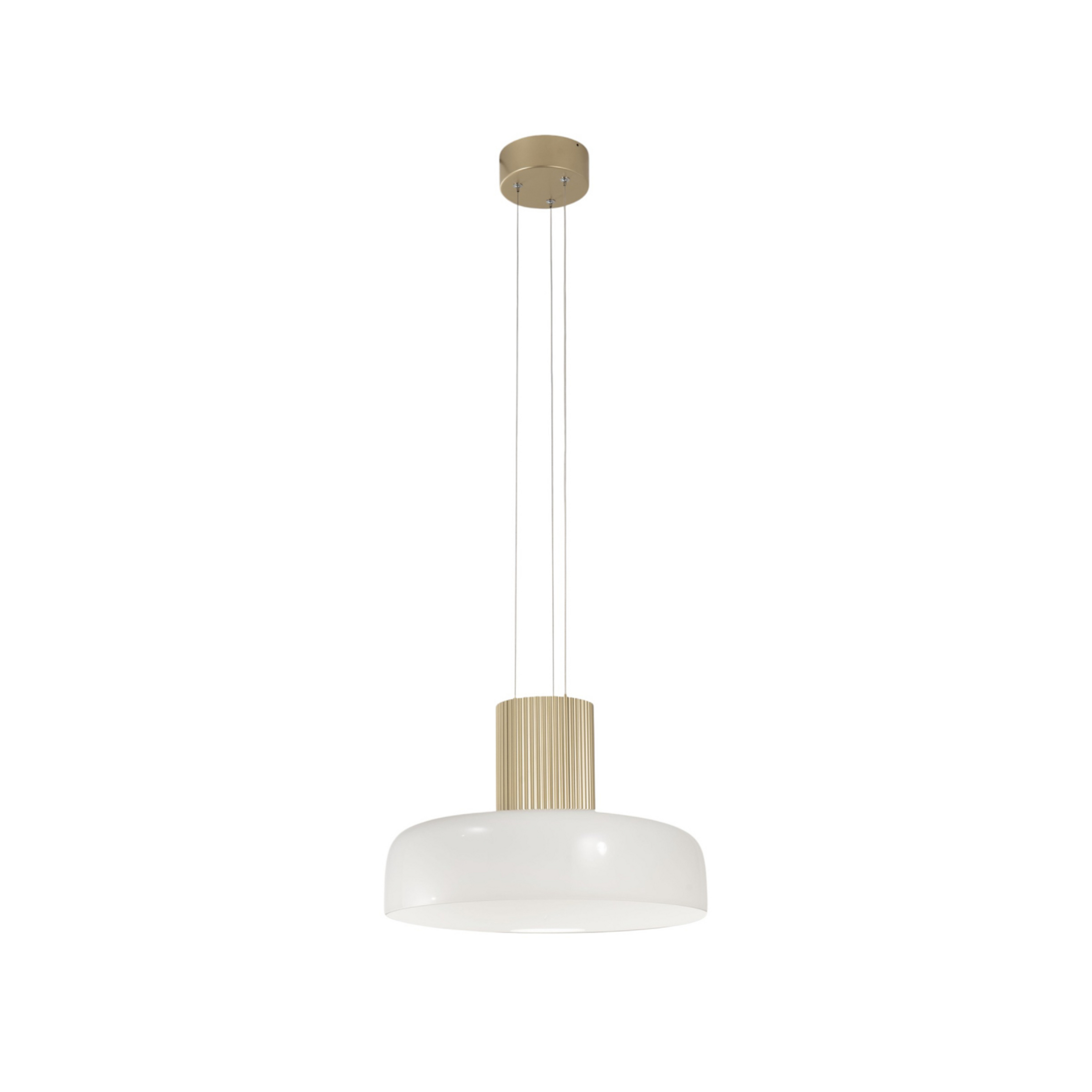 LED висяща лампа Lunar, бяла/златна, стъкло, CCT, с димер
