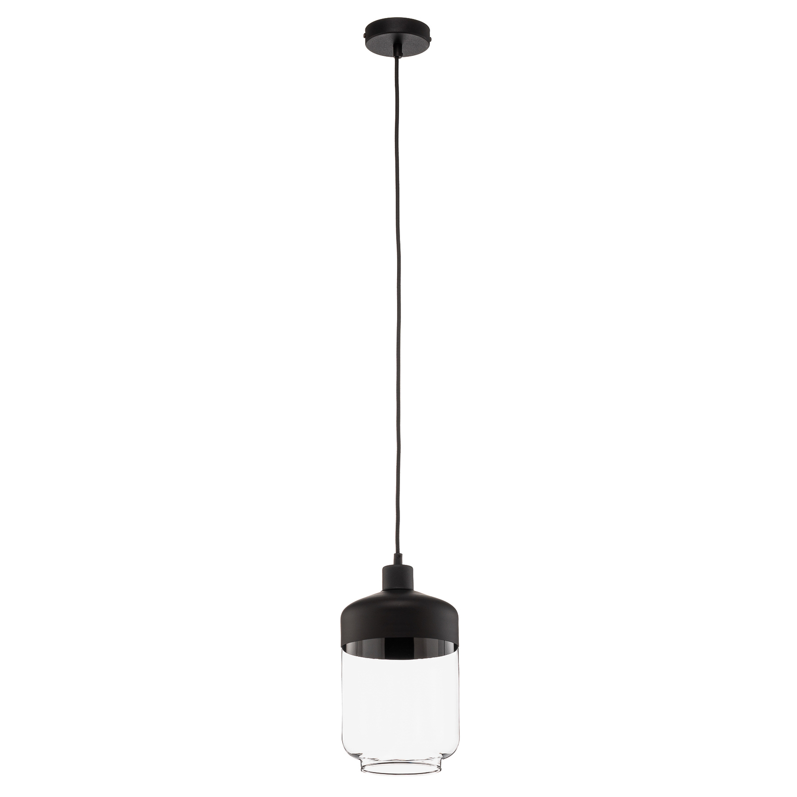 Lampă suspendată Monochrome Flash transparent/negru Ø 17cm