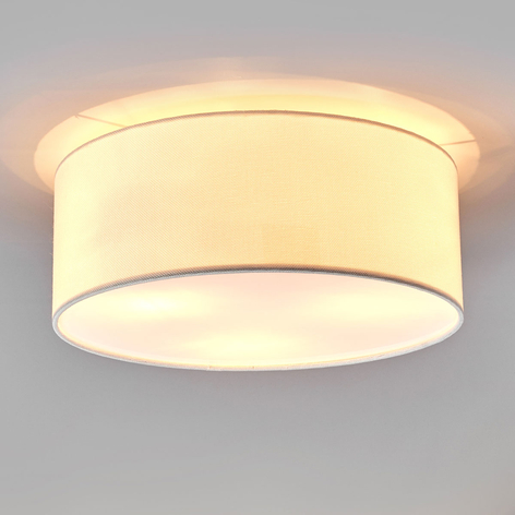 Biała materiałowa lampa sufitowa Henrika
