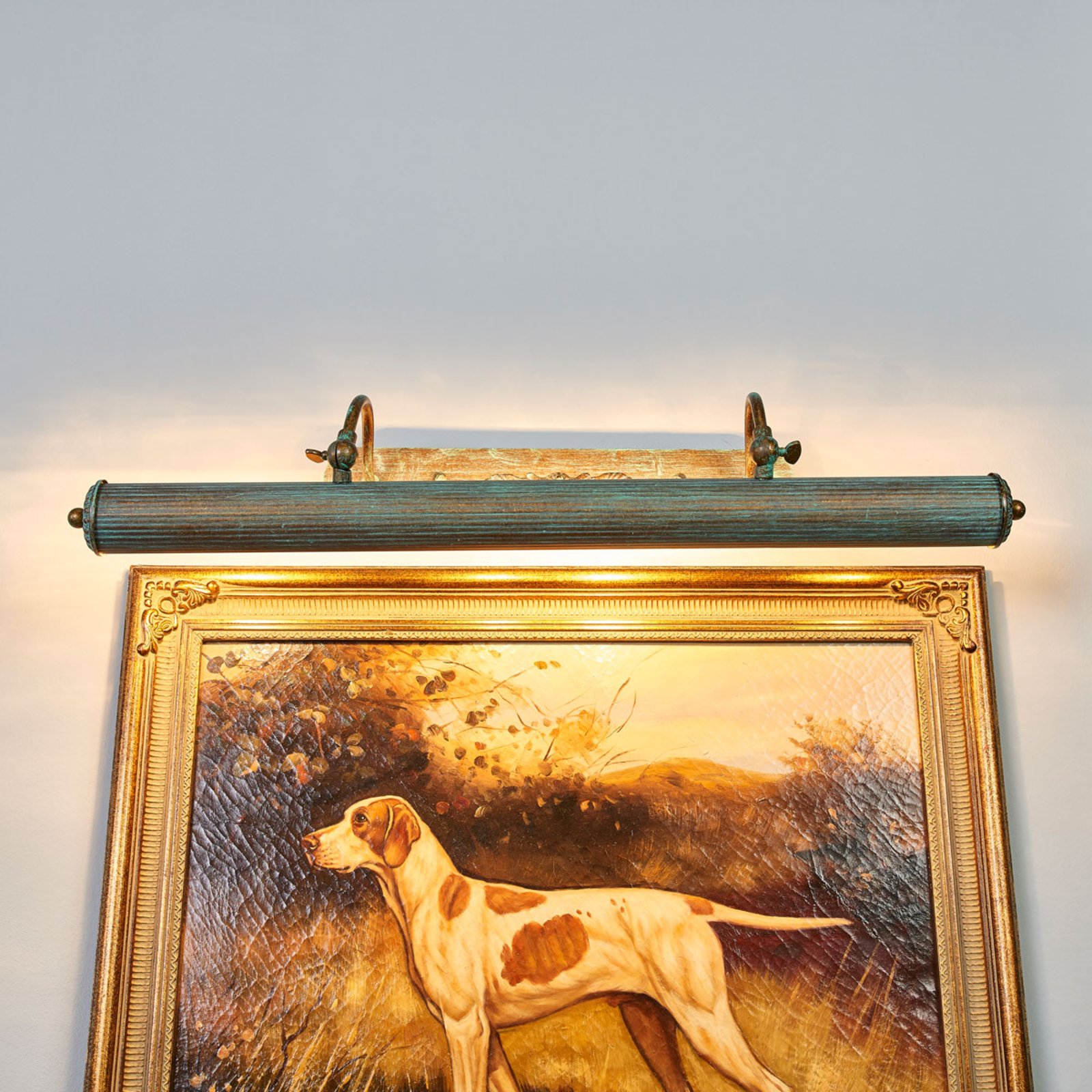 Schilderij verlichting kopergroen Joely, 72 cm