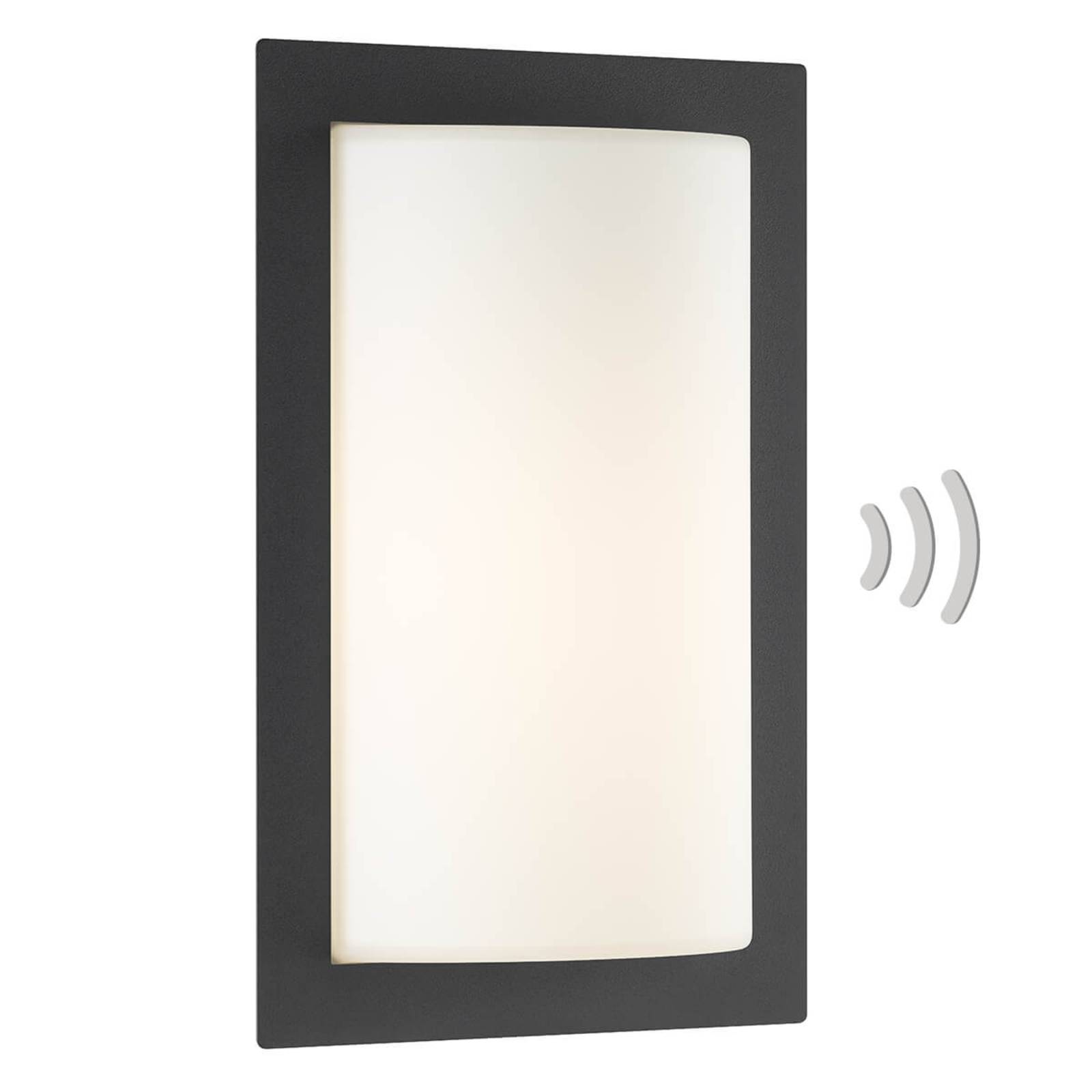 LCD Outdoor Sensor Wall Light - Modern - Black