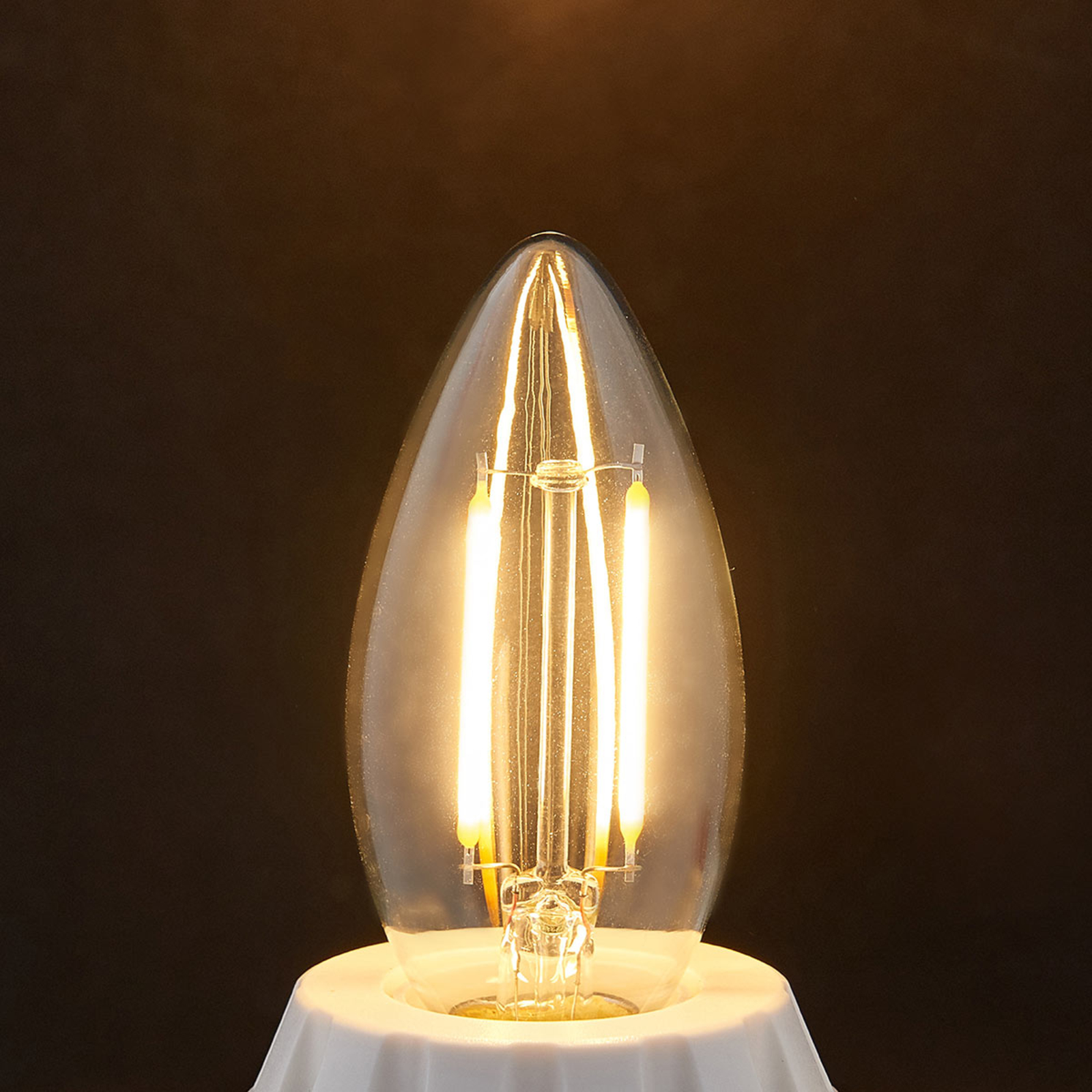 E14 bombilla a vela LED filamento 2W transp. 2700K