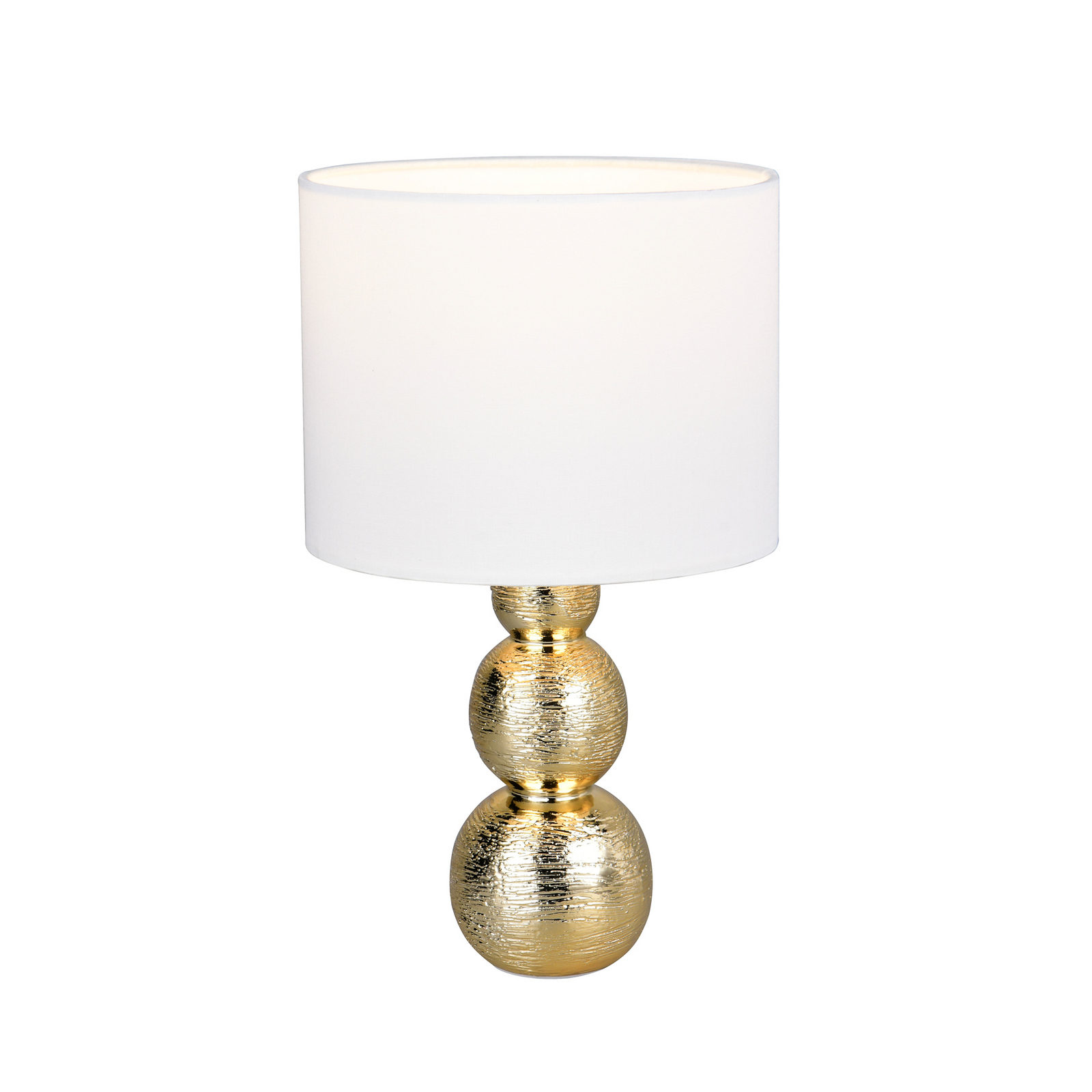 Lampa de masă Lova, alb/auriu, înălțime 29 cm, sticlă/ceramică, E27