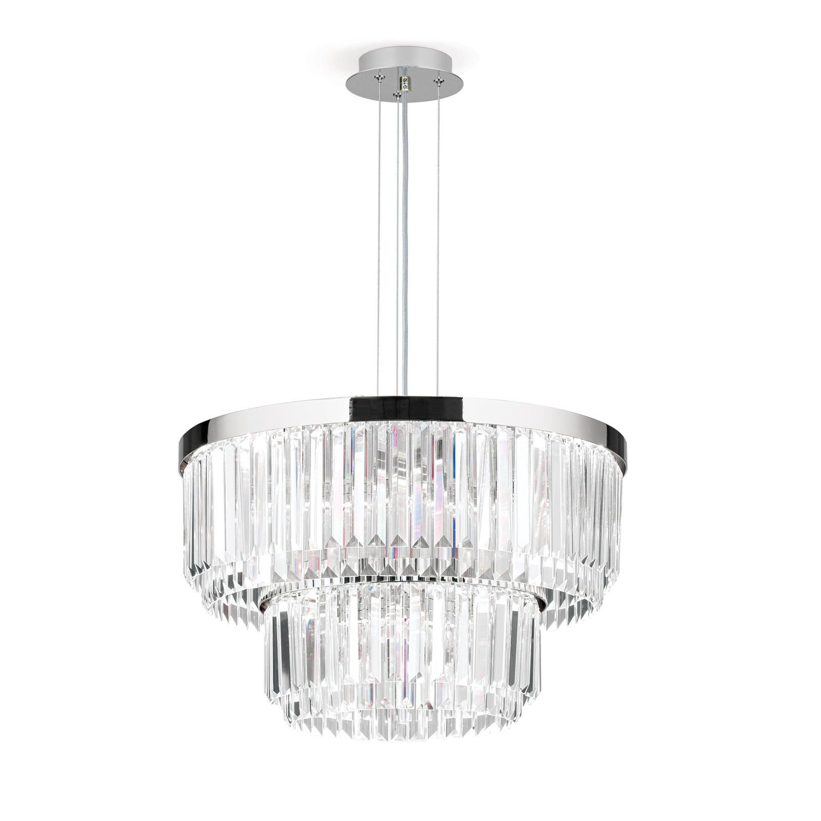 LED-Pendelleuchte Prism, rund, Ø 55 cm