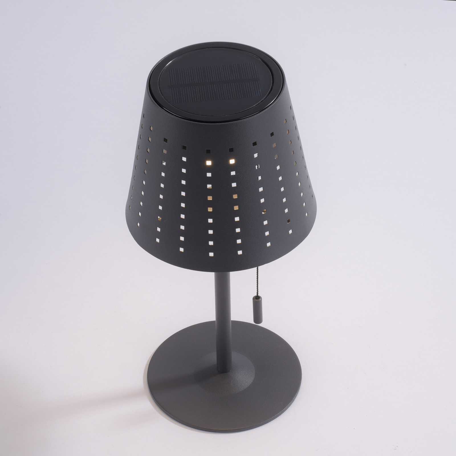LED stolní lampa Mandy, USB, solární, černá