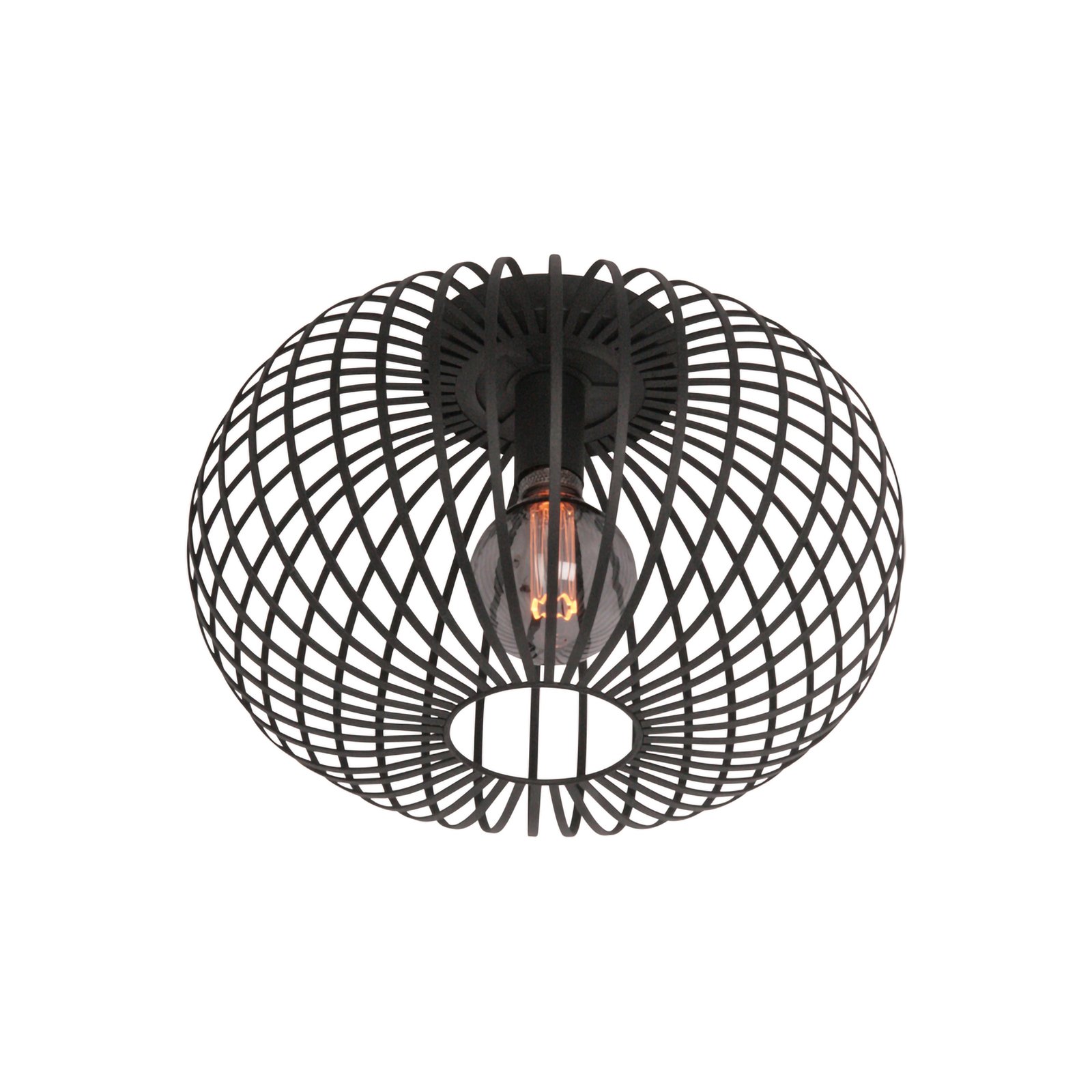 Lámpara de techo Aglio, Ø 40 cm, negra, metal