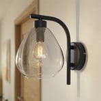 Lindby Pendura vegglampe, Ø 15 cm, svart, glass