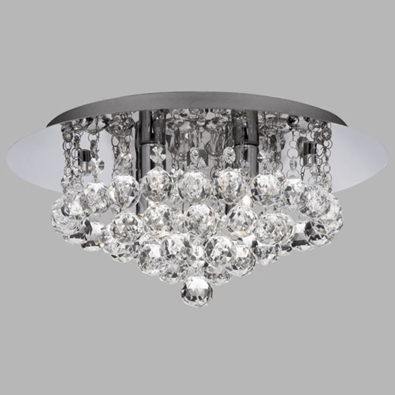 Hanna ceiling chrome glass crystal globes 35 cm