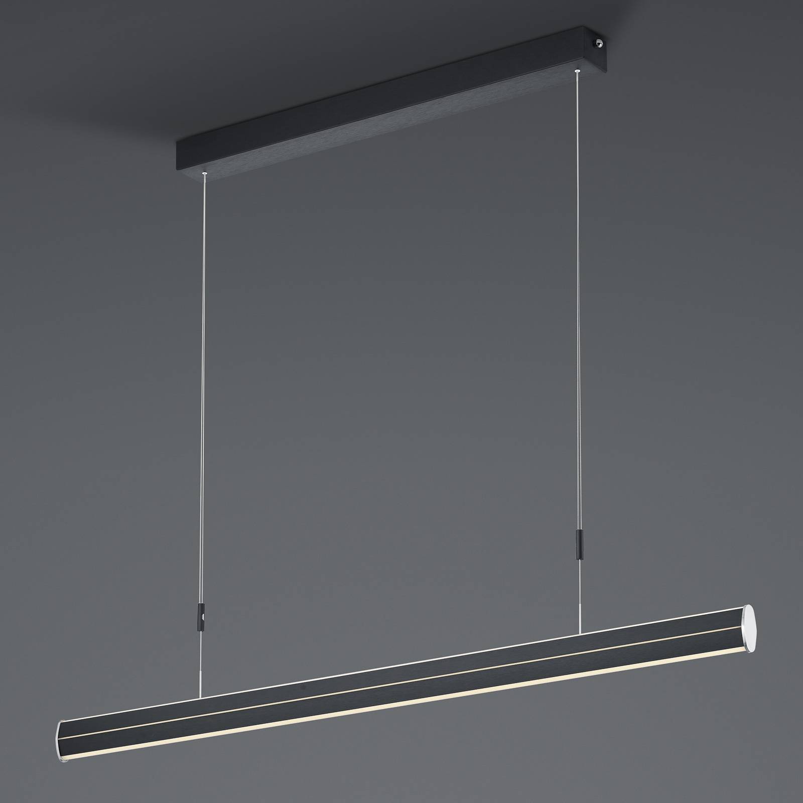 BANKAMP Pure F LED pendant ZigBee dim anthracite, for Living / Dining Room, metal, 45 W, L: 109 cm, W: 2.5 cm
