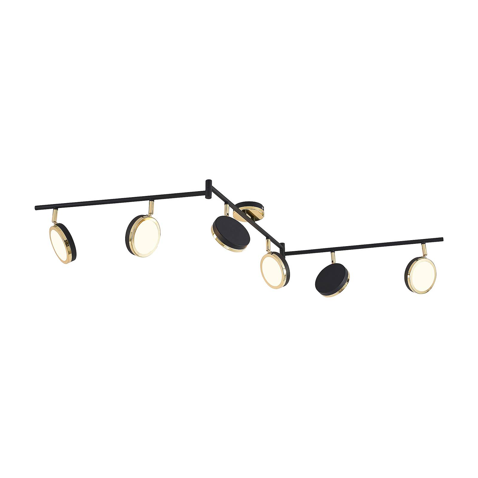Lindby Alsani LED downlight, 6-bulb, for Living / Dining Room, steel, GX53, 6 W, L: 150.2 cm, W: 11.2 cm, H: 22.5 cm