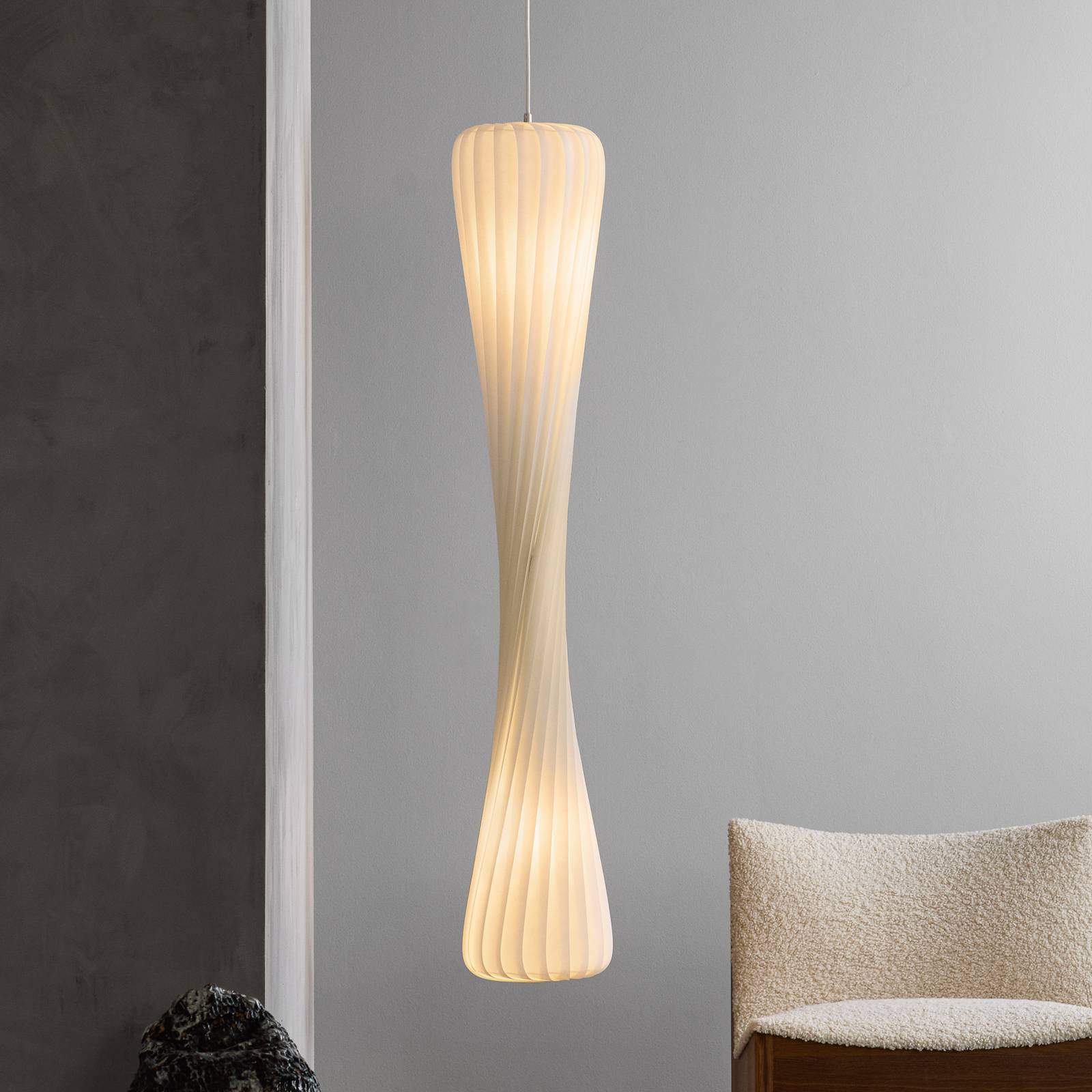 Żyrandol Tom Rossau TR7, tworzywo sztuczne (PC), wysokość 145 cm, E27