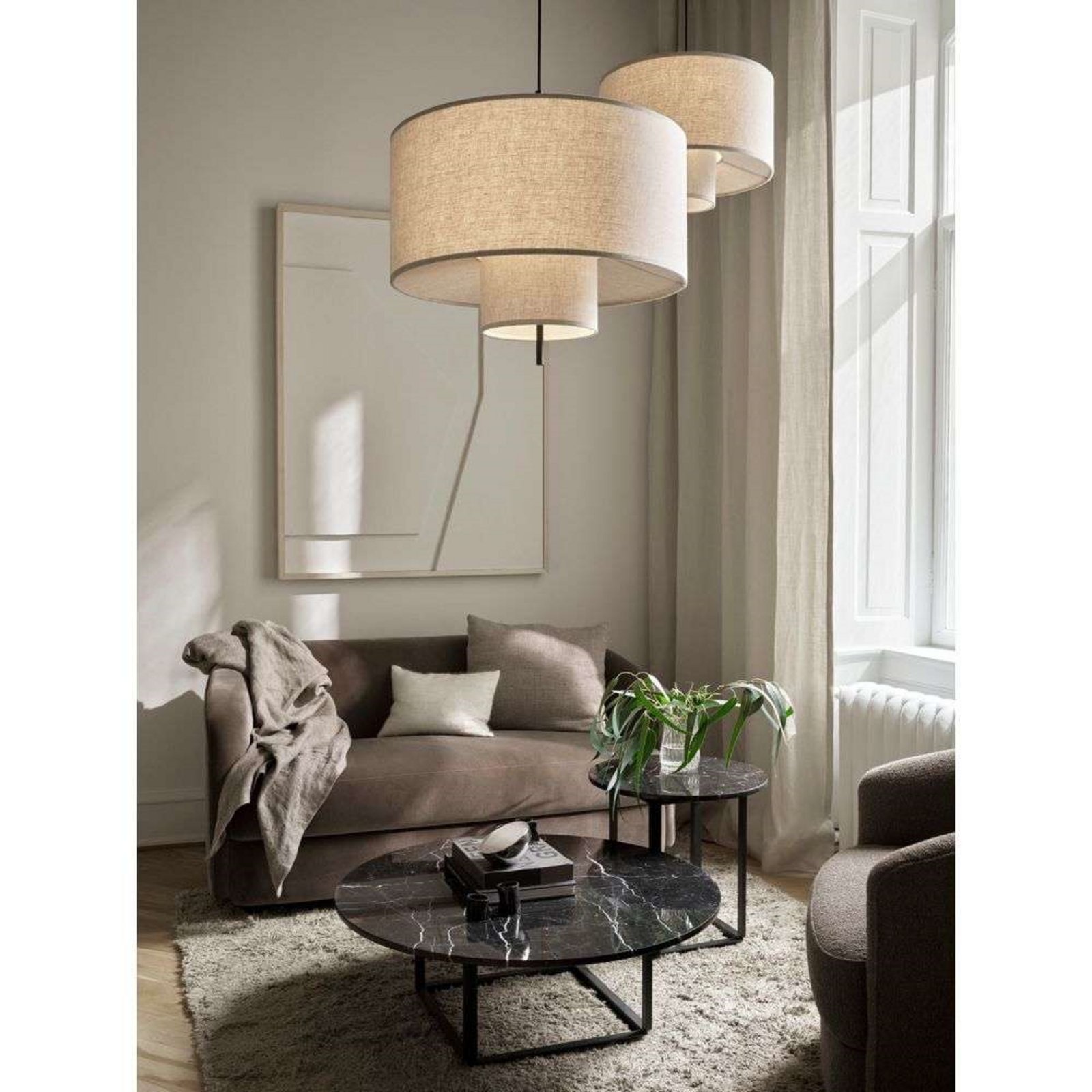 Margin Lampada a Sospensione Beige Canvas Ø70 - New Works