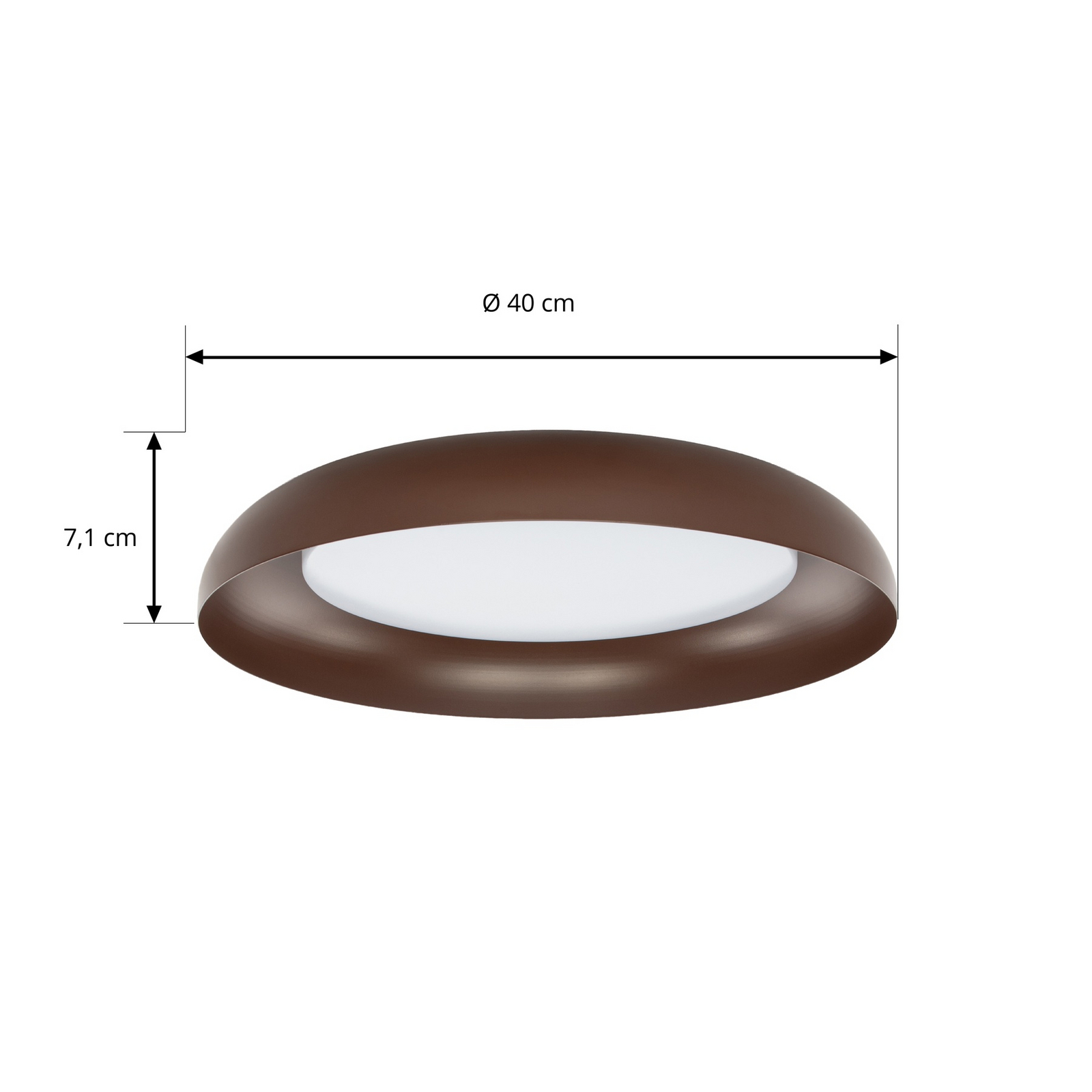 Florie LED-Deckenleuchte, braun, Metall, Ø 40 cm - Lindby Florie LED-Deckenleuchte, braun, Metall, Ø 40 cm - Lindby