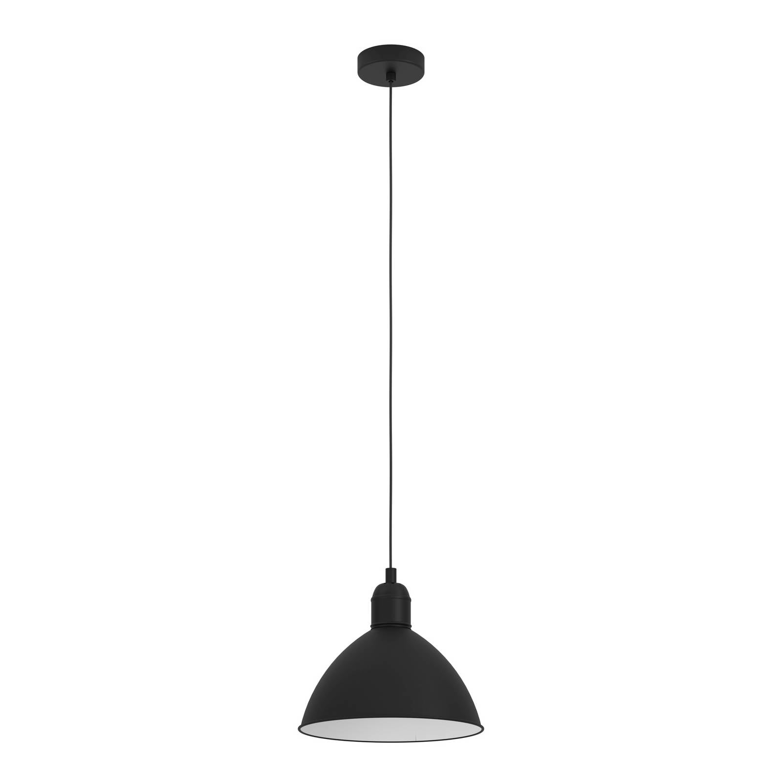 Vintage-Pendelleuchte Priddy, einflammig, schwarz