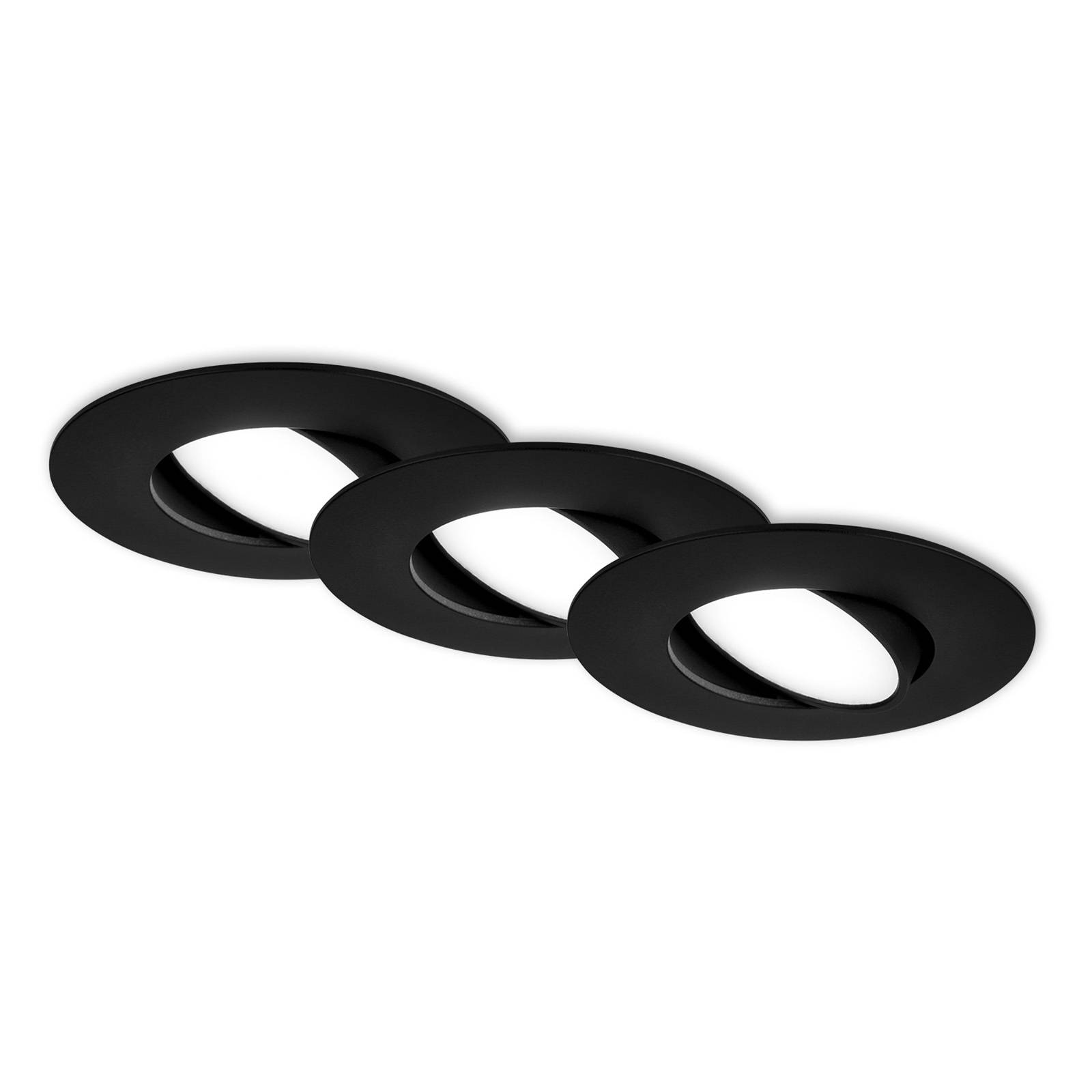 LED-Einbauspot 7597 3er IP65 4.000 K schwarz