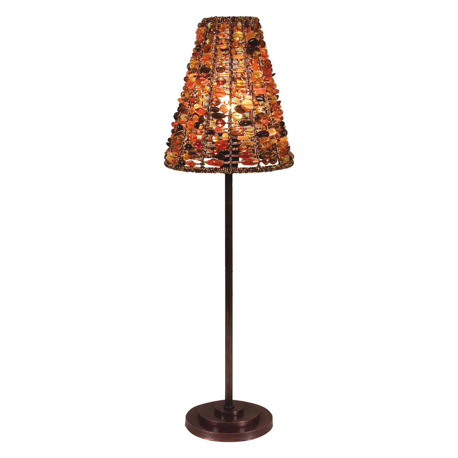 Näve Bella table lamp with round lampshade/base, for Living / Dining Room, metal, stone, E14, 40 W, energy efficiency: A++, H: 54 cm
