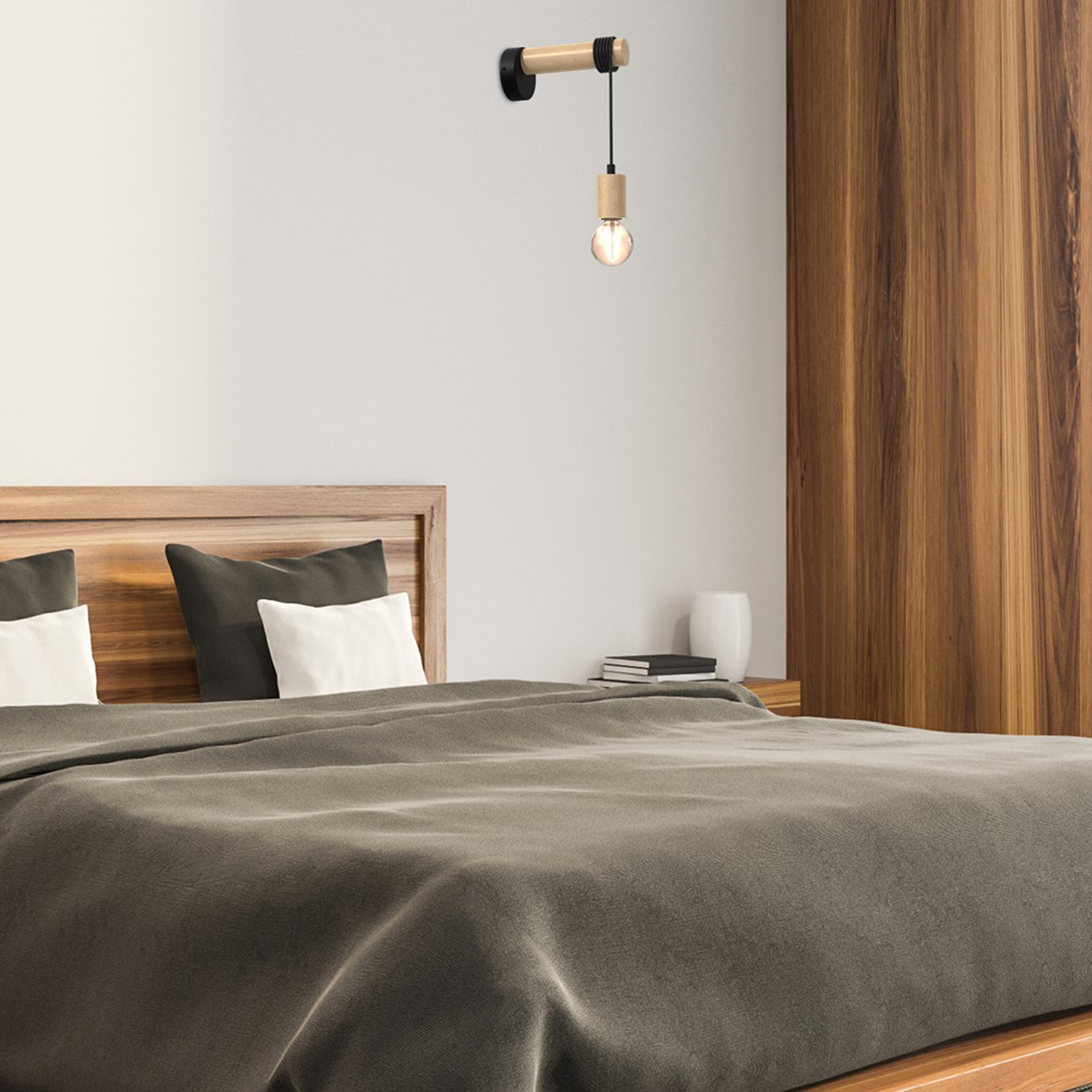 Aplique Viga de madera, 1 luz