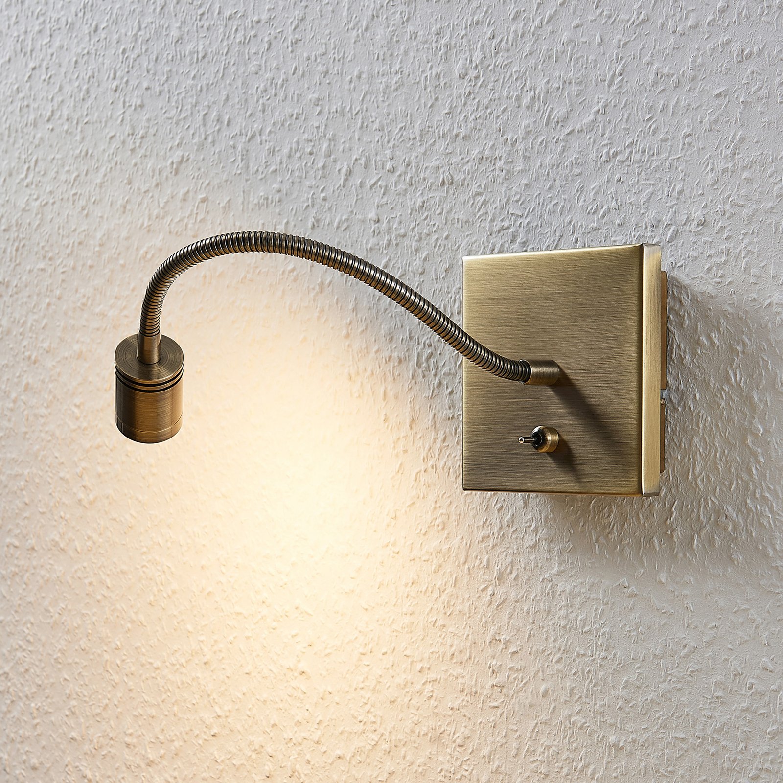 Lindby LED-Wandlampe Mayar, 2er, messing, Leselampe, 11 cm