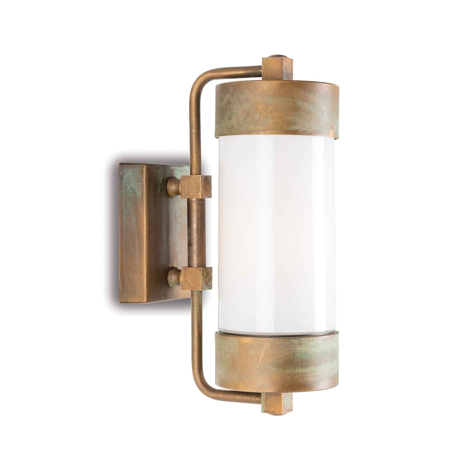 Silindar 3389 vanjska zidna svjetiljka, starinski mesing/opal