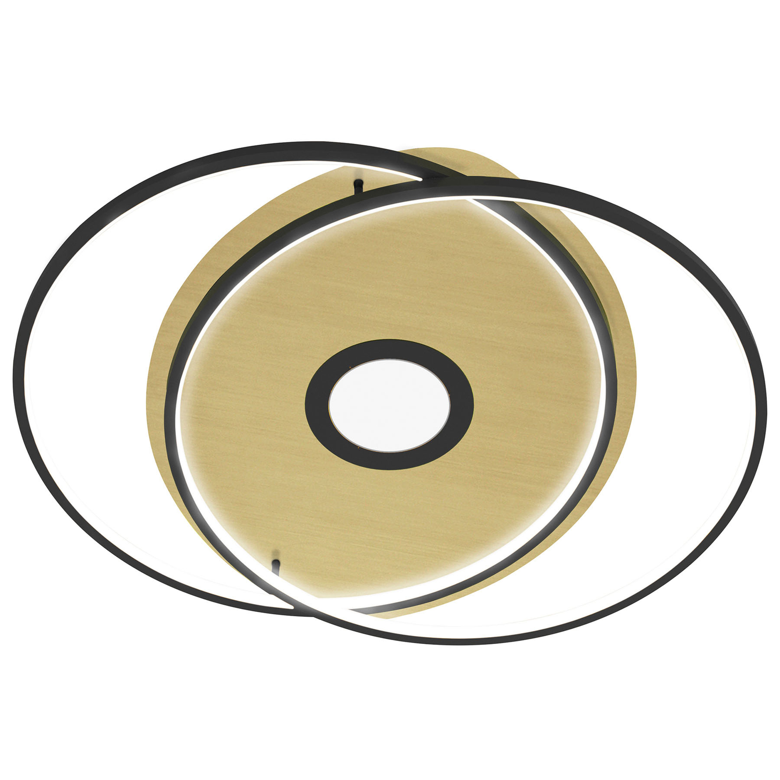 Paul Neuhaus Q-AMIRA plafonnier LED ovale, noir