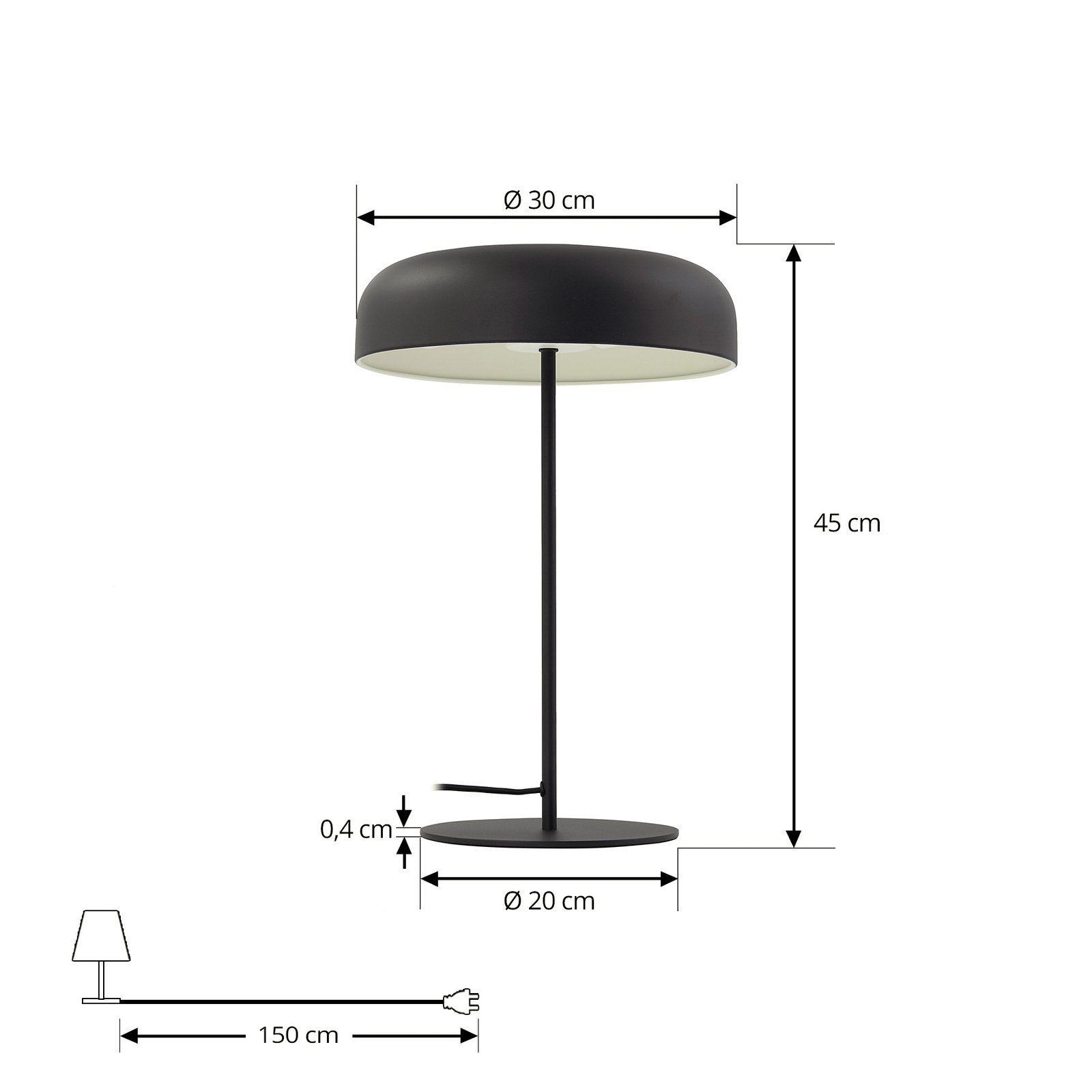 Lindby lampe à poser Edion, noir sable, métal