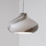 By Rydéns Mira pendant light, black, Ø 45 cm, glass