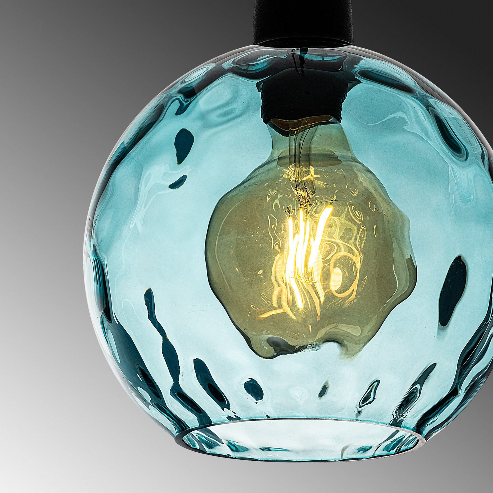 Hanglamp Benek, blauw, glas, Ø 20 cm, E27