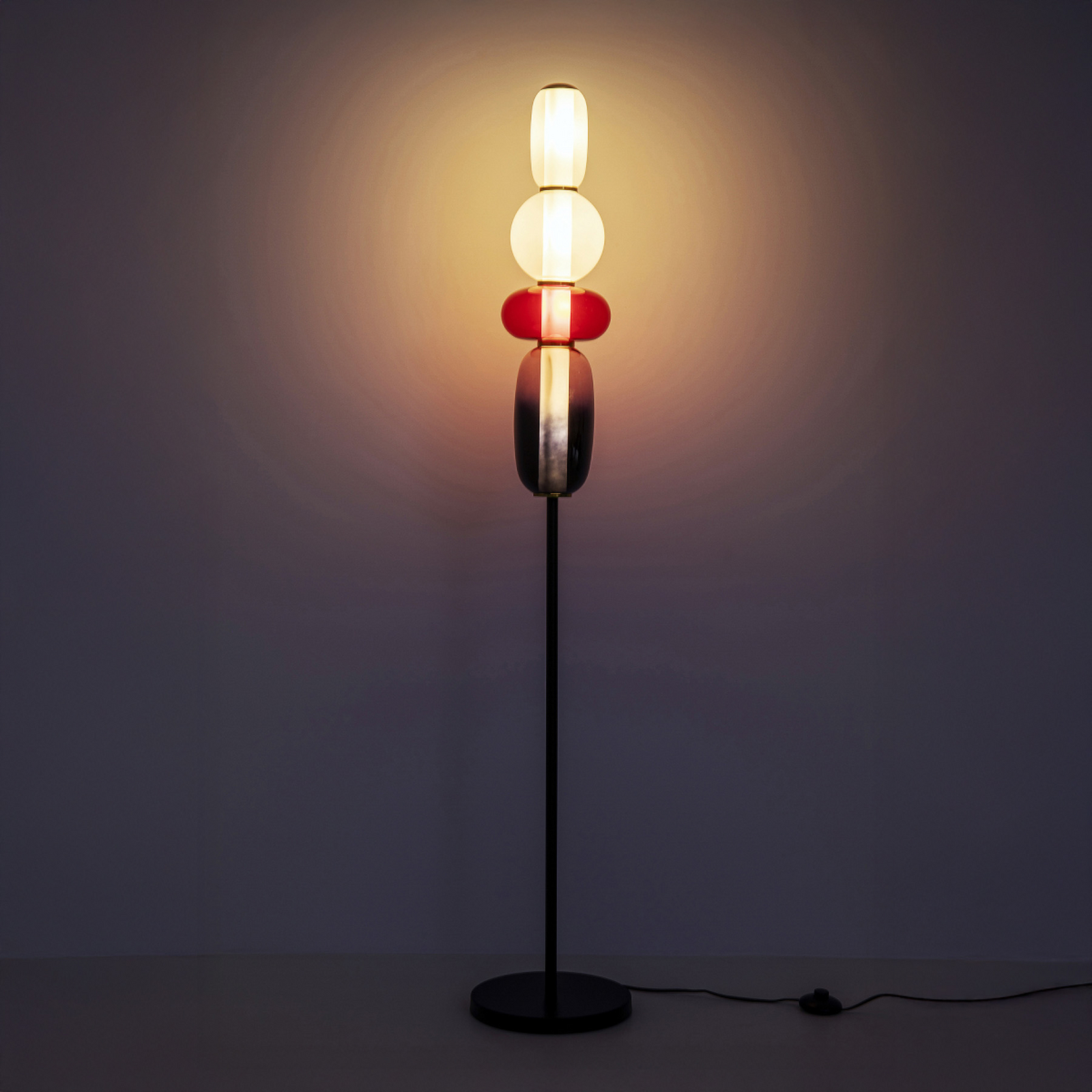 lampe sur pied KARE Sugar, multicolore, verre, 150 cm, G9