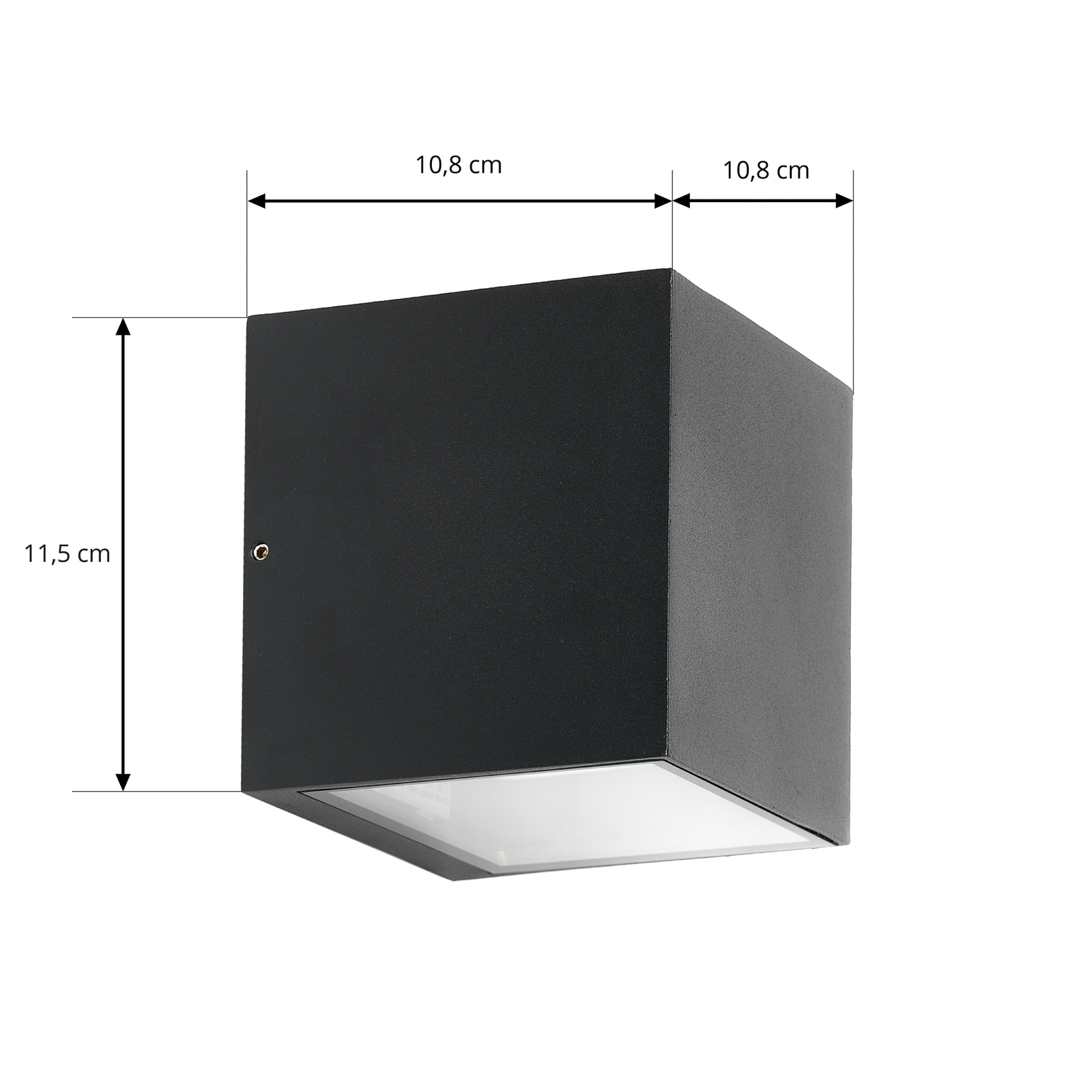 Prios outdoor wall light Tetje, black, angular, 11.5 cm, set of 2
