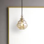 Suspension Adone, ambre, verre, Ø 19 cm, à 1 lampe