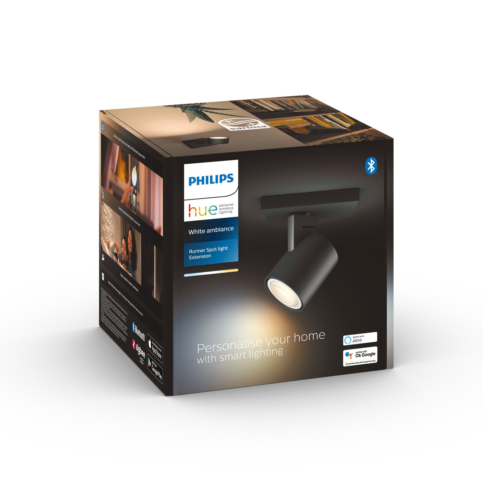 Philips Hue White Ambiance Runner LED prožektors 1 gaisma melns