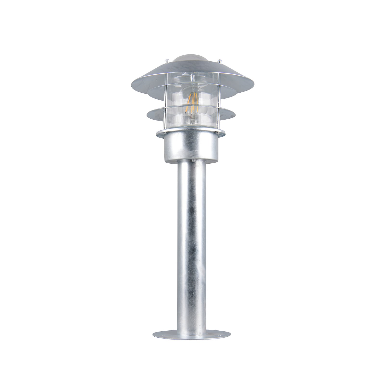 Sockellampe Ruvuuma, zinkfarben, Höhe 50 cm, Metall, IP44