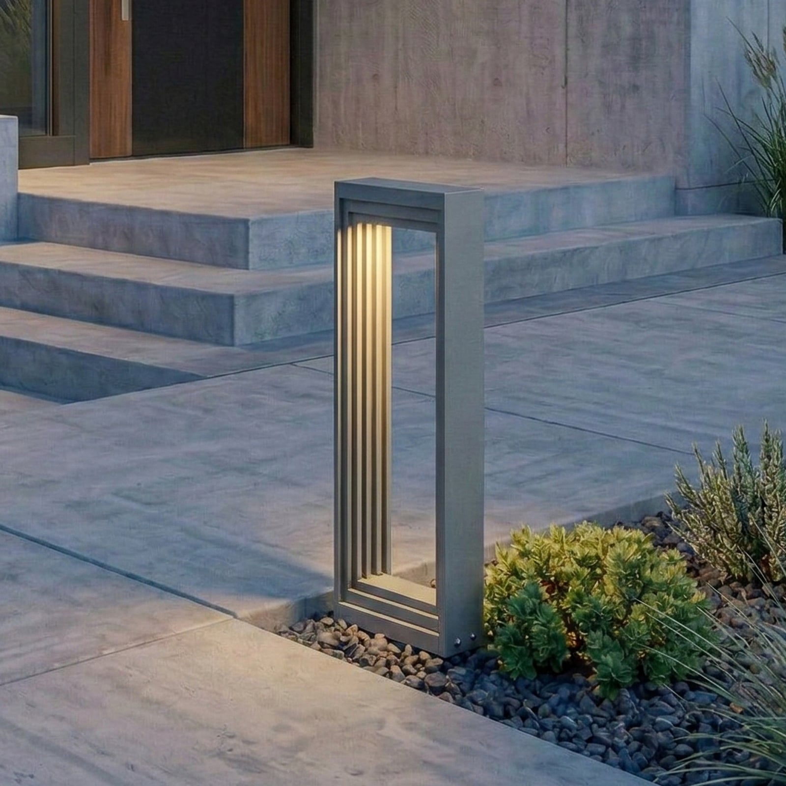 LED žárovka Ashkan, výška 40 cm, antracitová, IP65 - Lucande